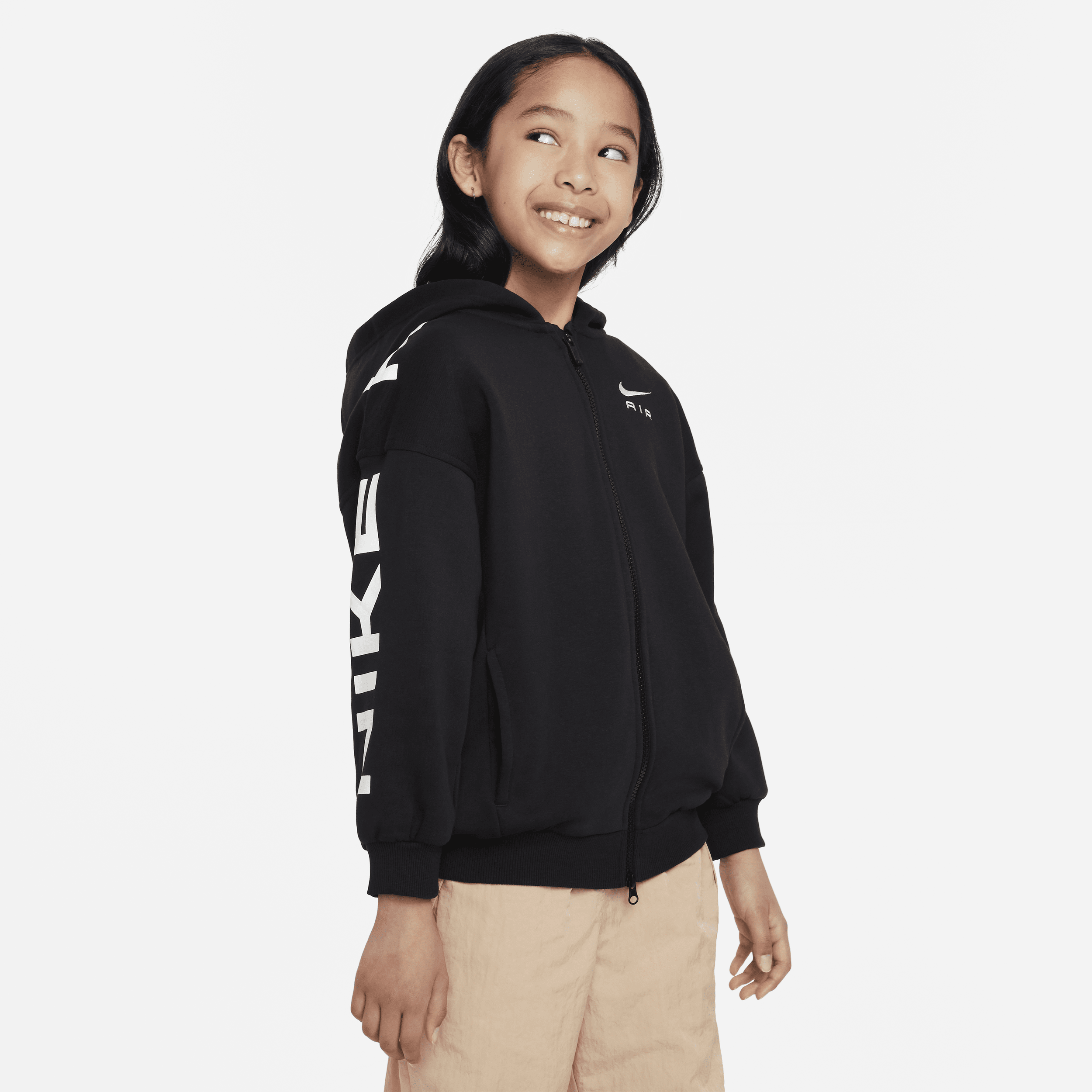 Shop Air Club Fleece Older Kids Girls Oversized Full Zip