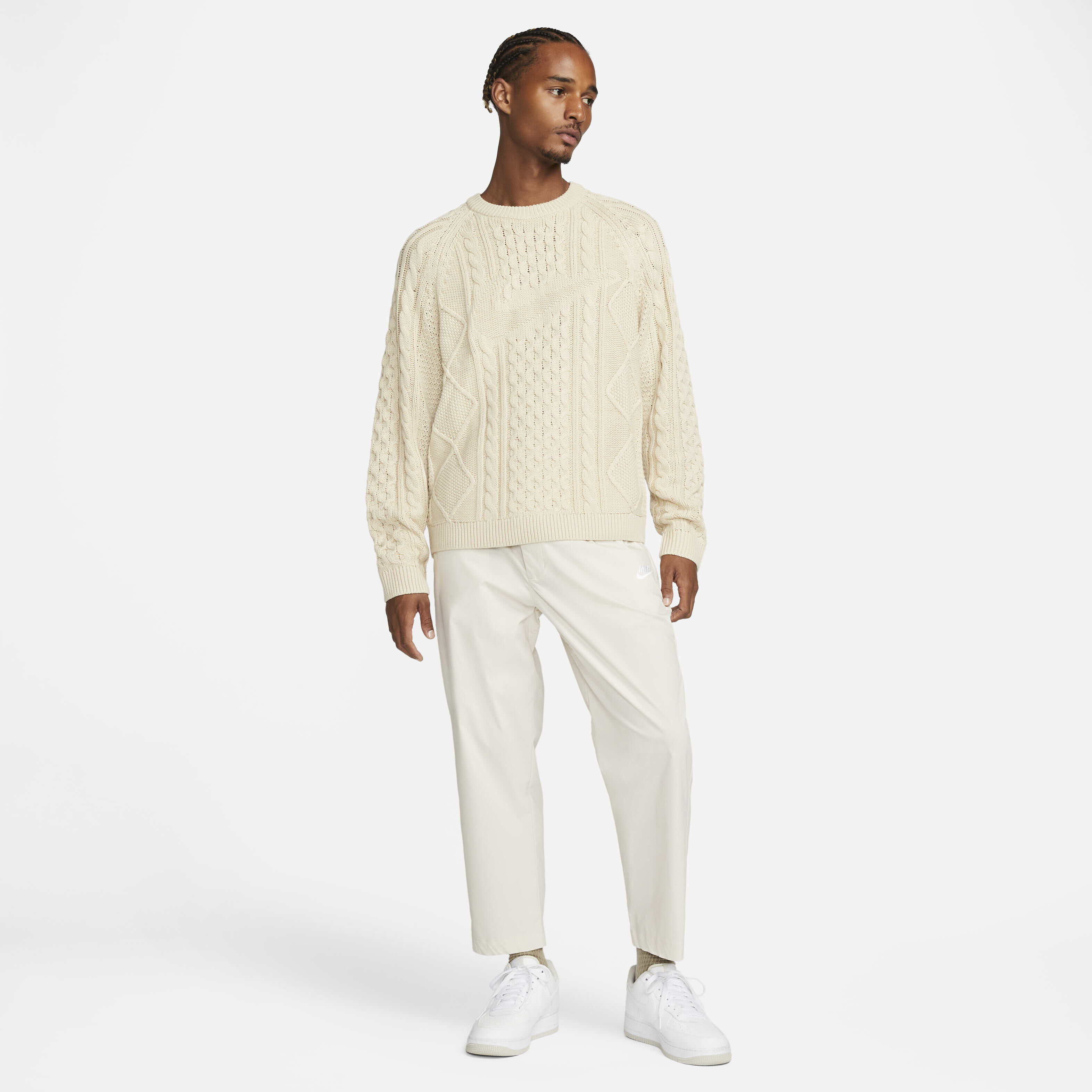 Buy Nike Life Men's Cable-Knit Jumper - Rattan @ Nike Saudi