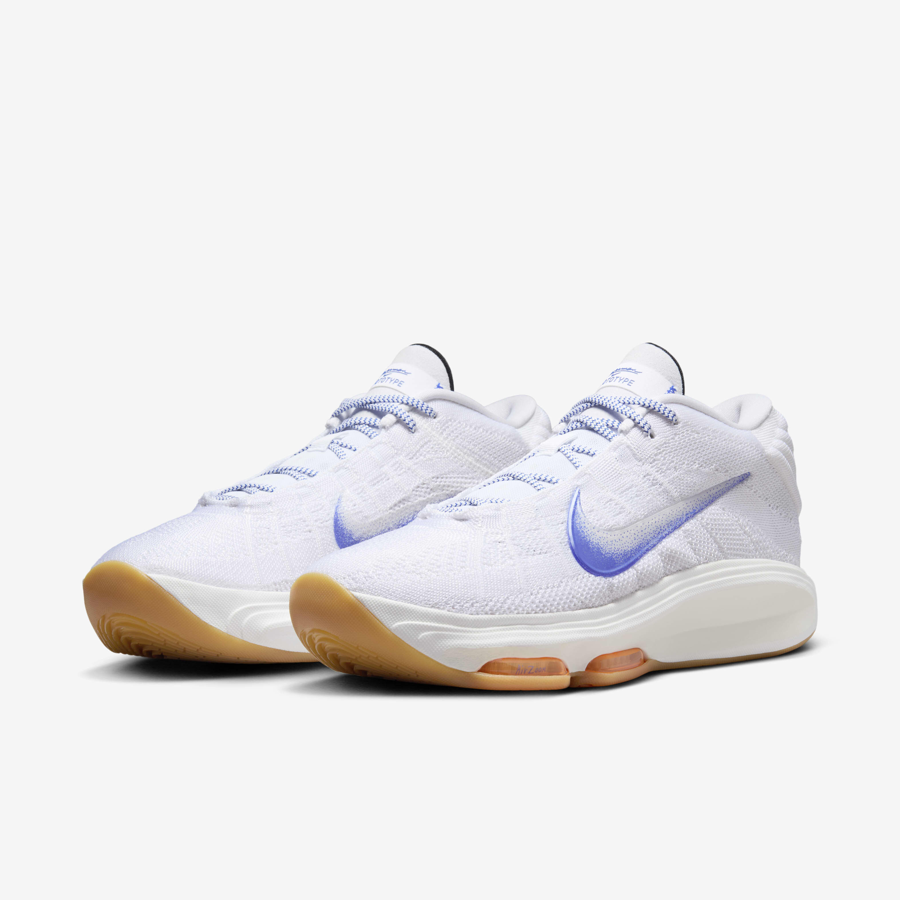 Blue and white basketball shoes nike sales
