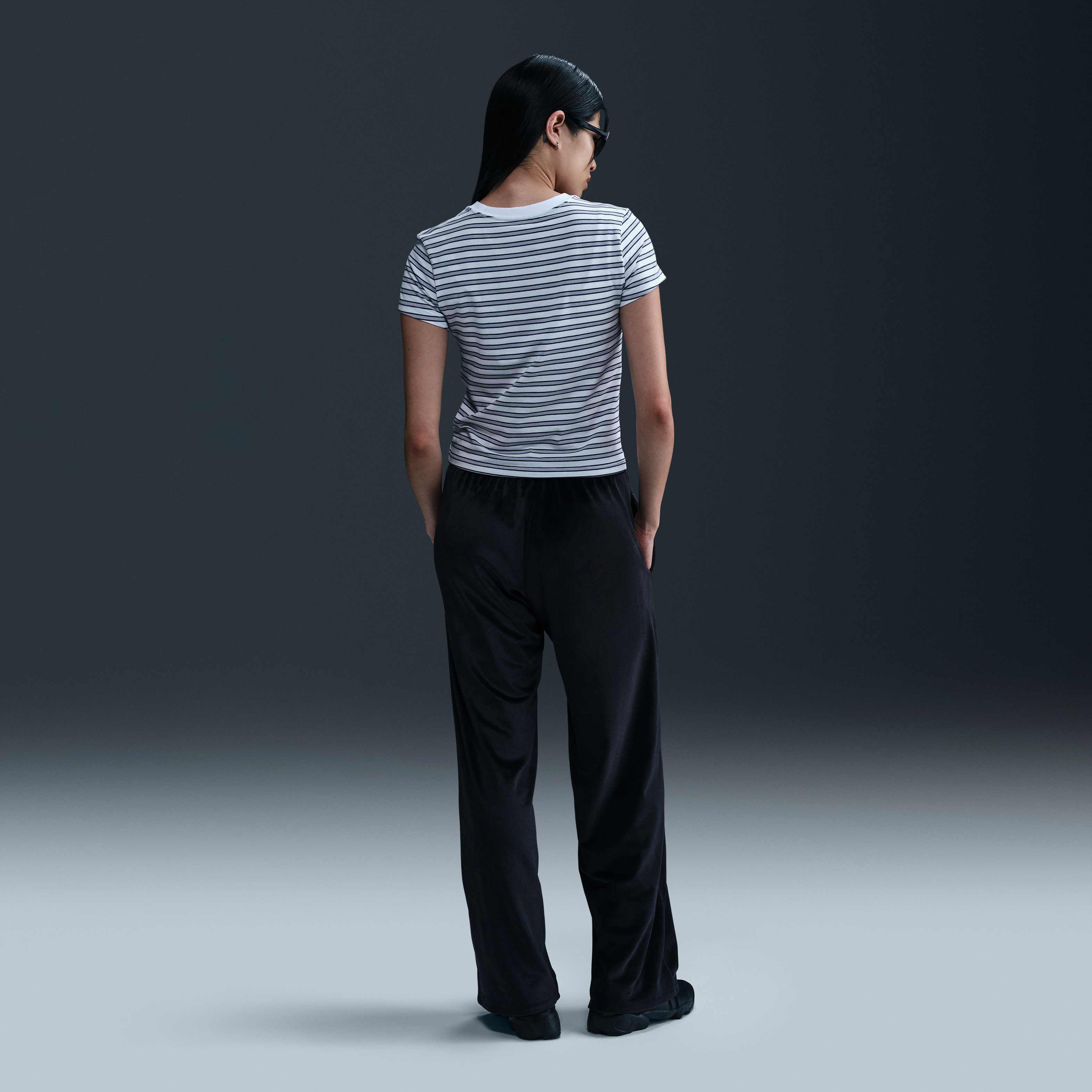 ★ Nike★ Sportswear Chill Knit Slim Stripe T-shirt W Mink Nike Sportswear Women's Chill Knit Slim Striped T-Shirt - Macy's