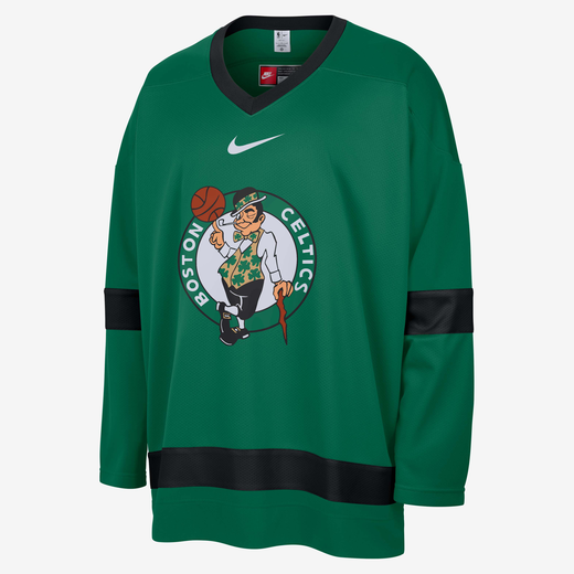 Basketball Tops & T-Shirts-Nike, Boston Celtics Courtside, Men's Nike NBA Hockey Jersey