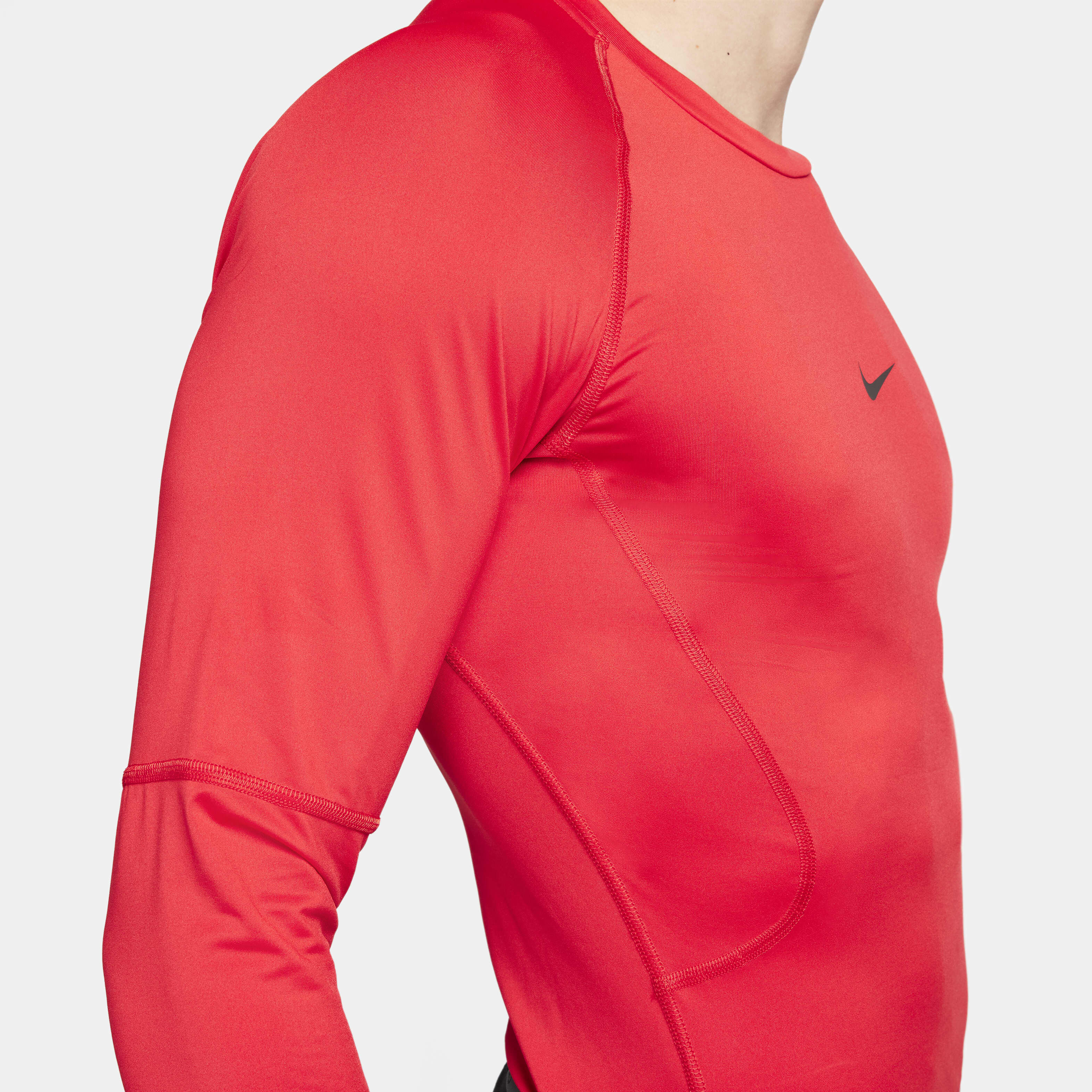 Buy Nike Pro Men s Dri FIT Tight Long Sleeve Fitness Top University Red Black Nike Saudi Official