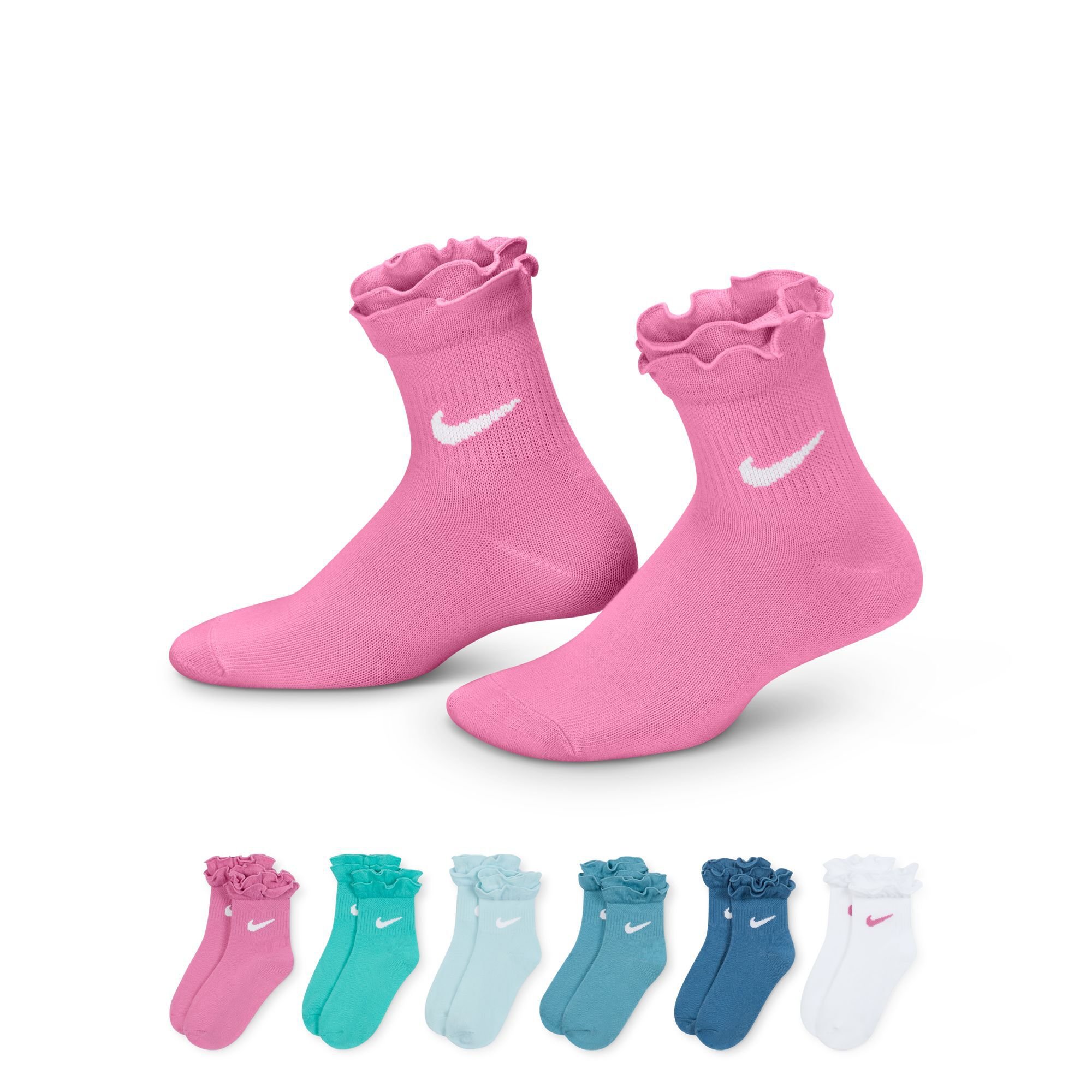 Buy Nike Little Kids Ruffle Ankle Socks 6 Pairs Nike Saudi Official