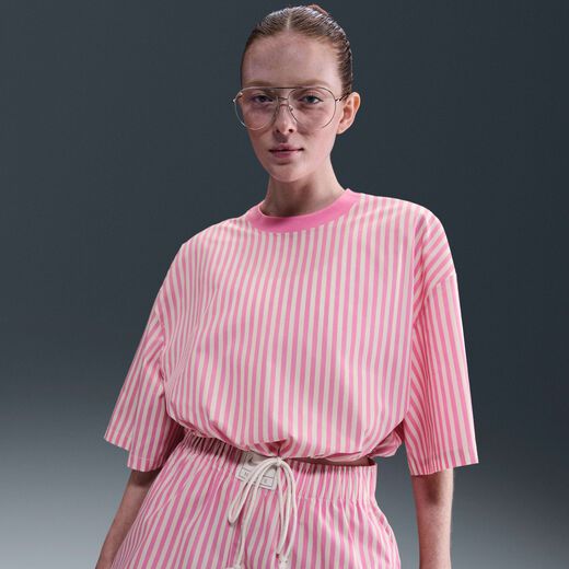 T-Shirts & Tops-Nike, Nike Sportswear Chill Poplin, Women's Striped Boxy Top