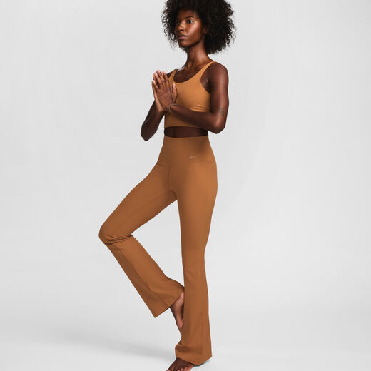 Trousers & Tights-Nike, Nike Zenvy Rib, Women's Gentle-Support High-Waisted Full-Length Flared Leggings