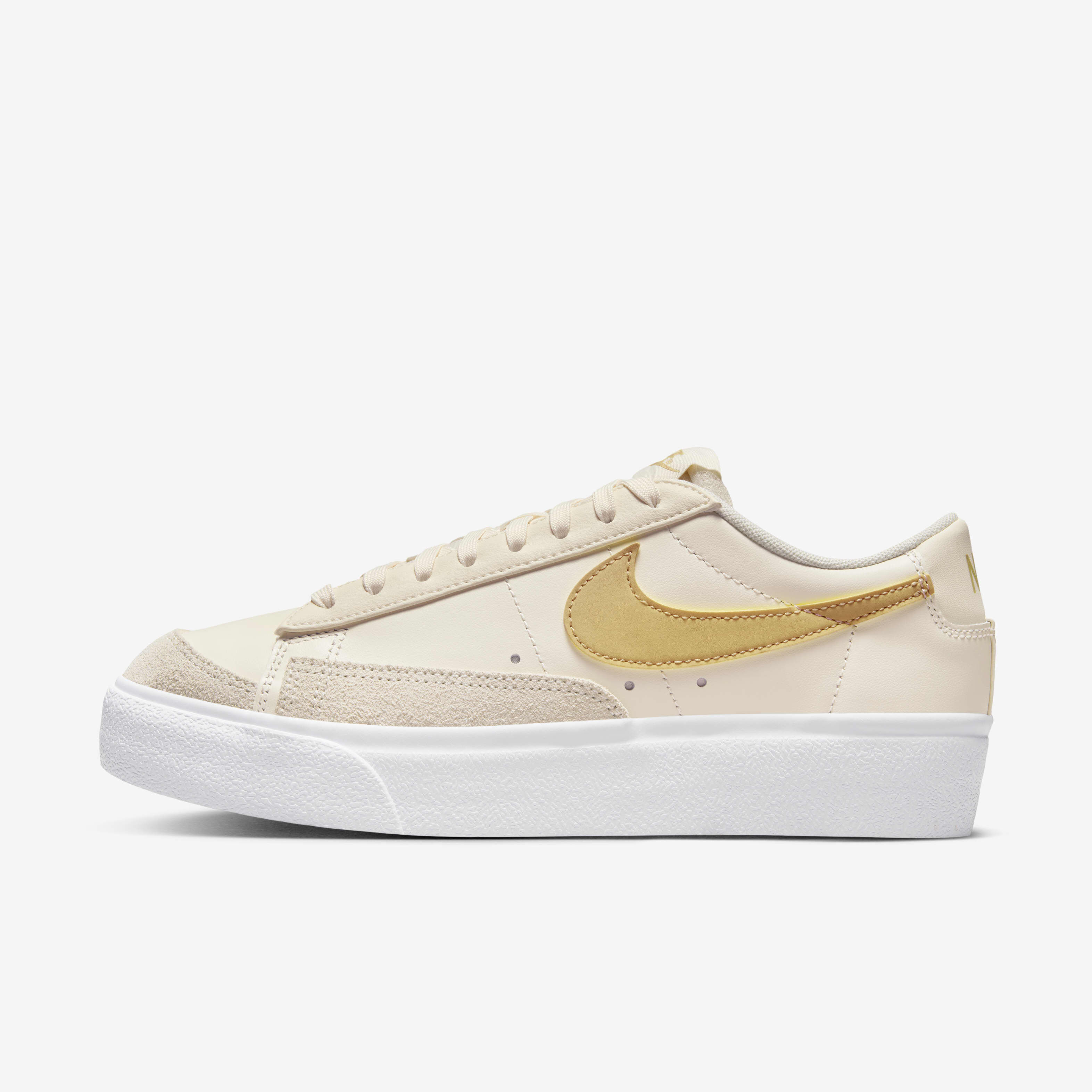 Buy Nike Blazer Low Platform Women s Shoes Pale Ivory White Saturn Gold Nike Saudi Official