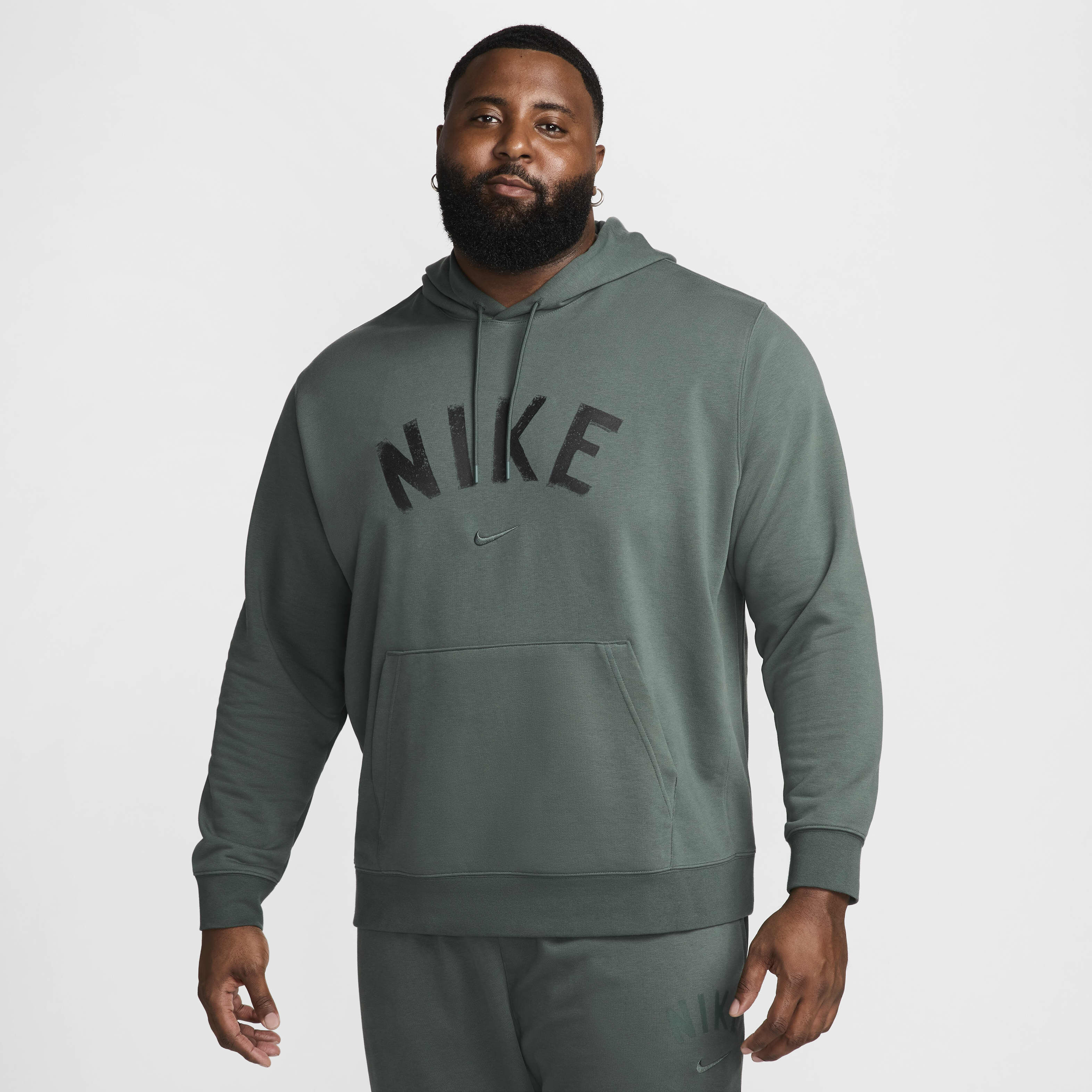 Buy Nike Swoosh Men s Dri FIT French Terry Pullover Fitness Hoodie Vintage Green Vintage Green Heather Black Nike Saudi Official