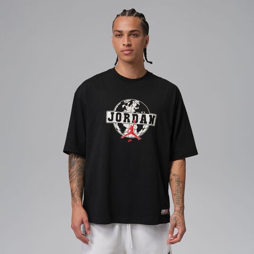 Men's T-shirts-JRDN, Jordan, Men's Oversized Graphic T-Shirt