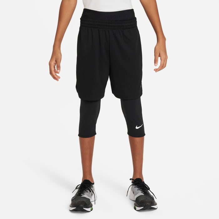 Buy Nike Pro Older Kids' (Boys') Dri-FIT 3/4-Length Tights Black
