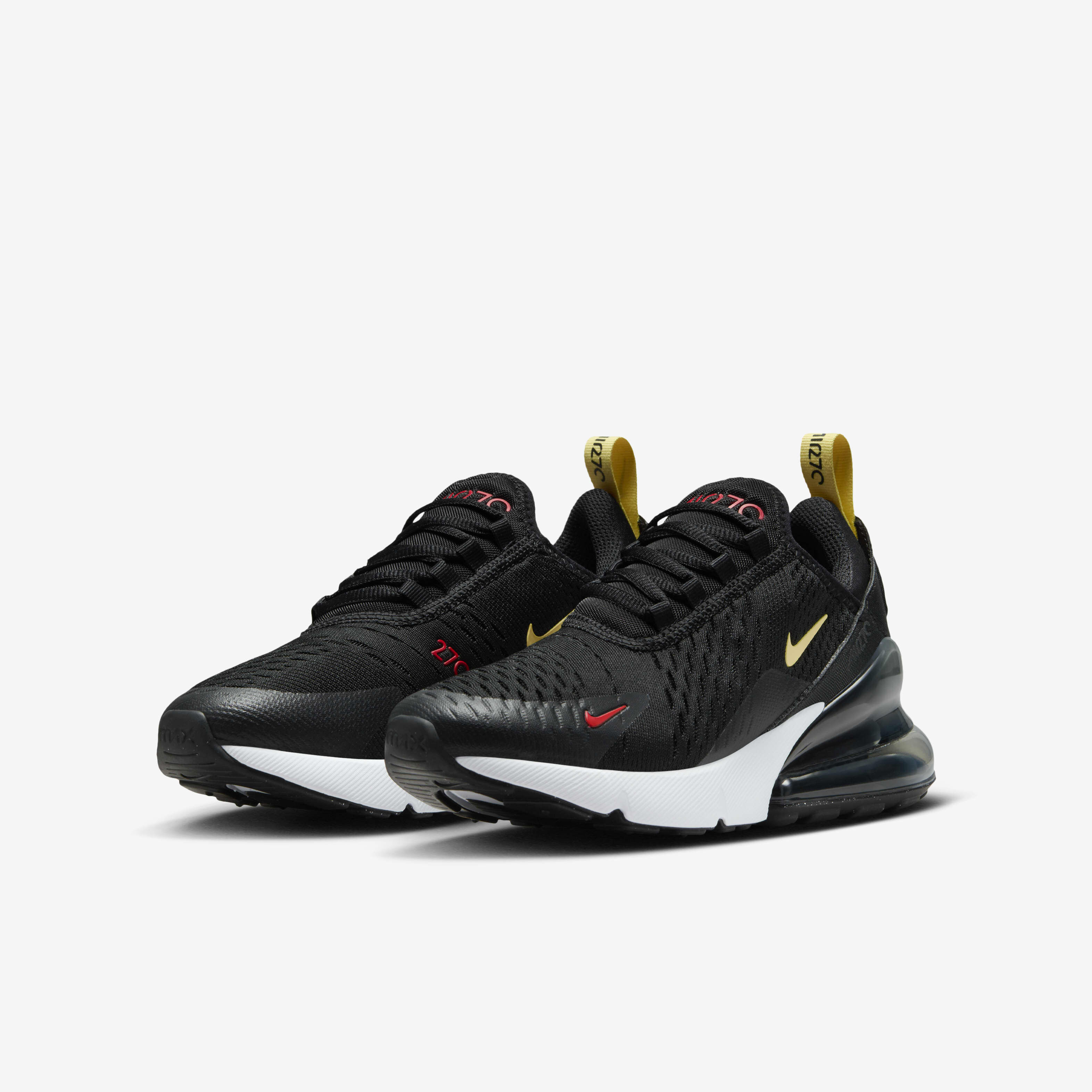 gold black and white air max 270