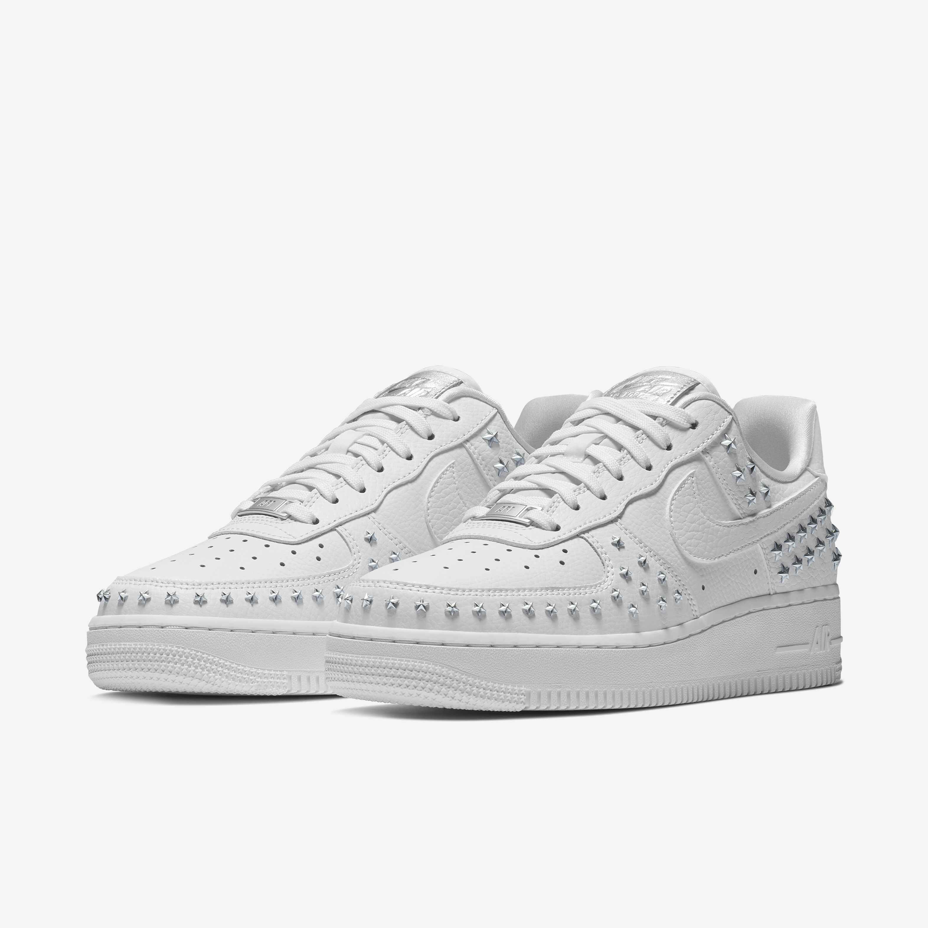 Nike air force 1 womens star studded white top
