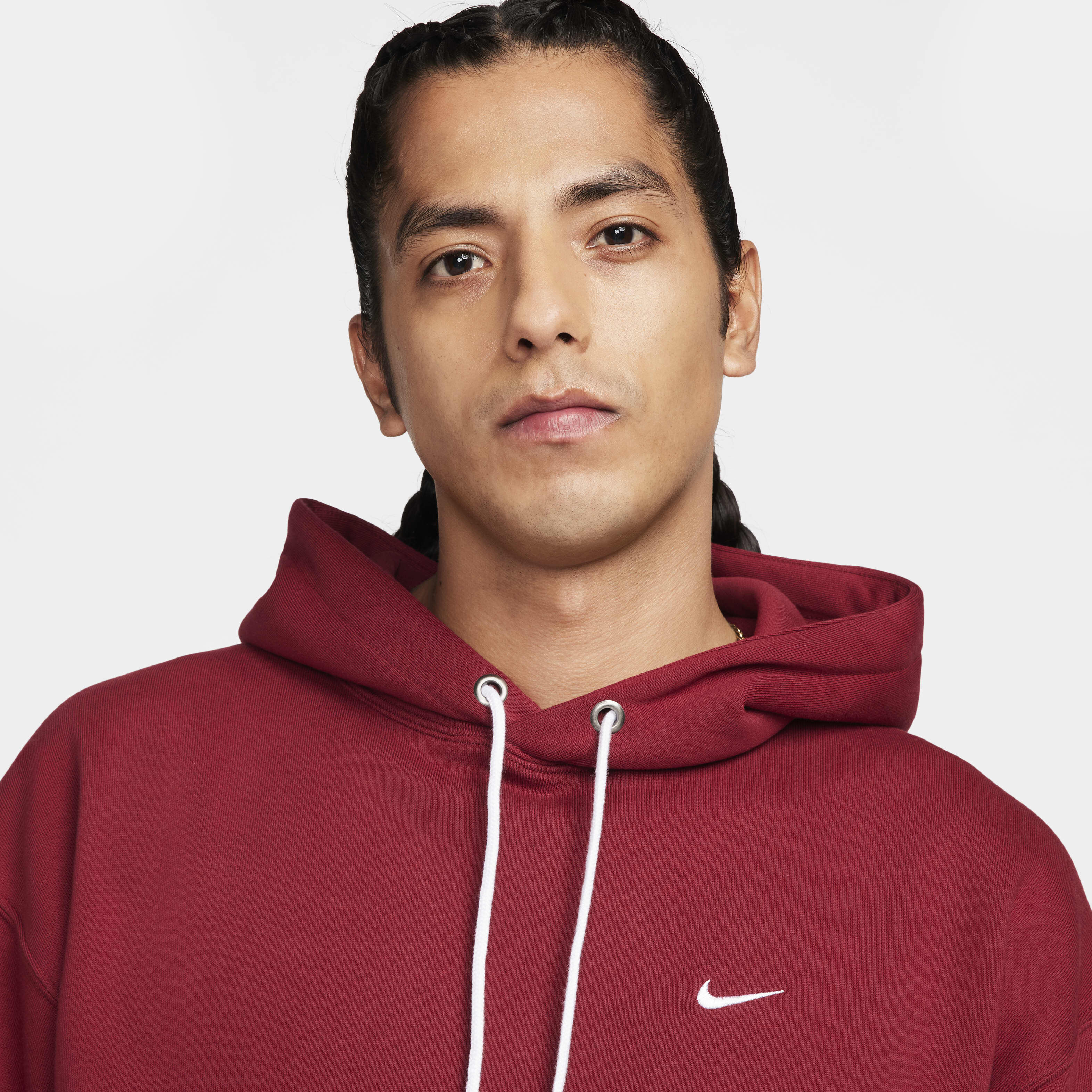★★Nike★★ Solo Swoosh Fleece Pullover Hoodie M Burgundy C Buy Nike Solo Swoosh Men's Fleece Pullover Hoodie - Night