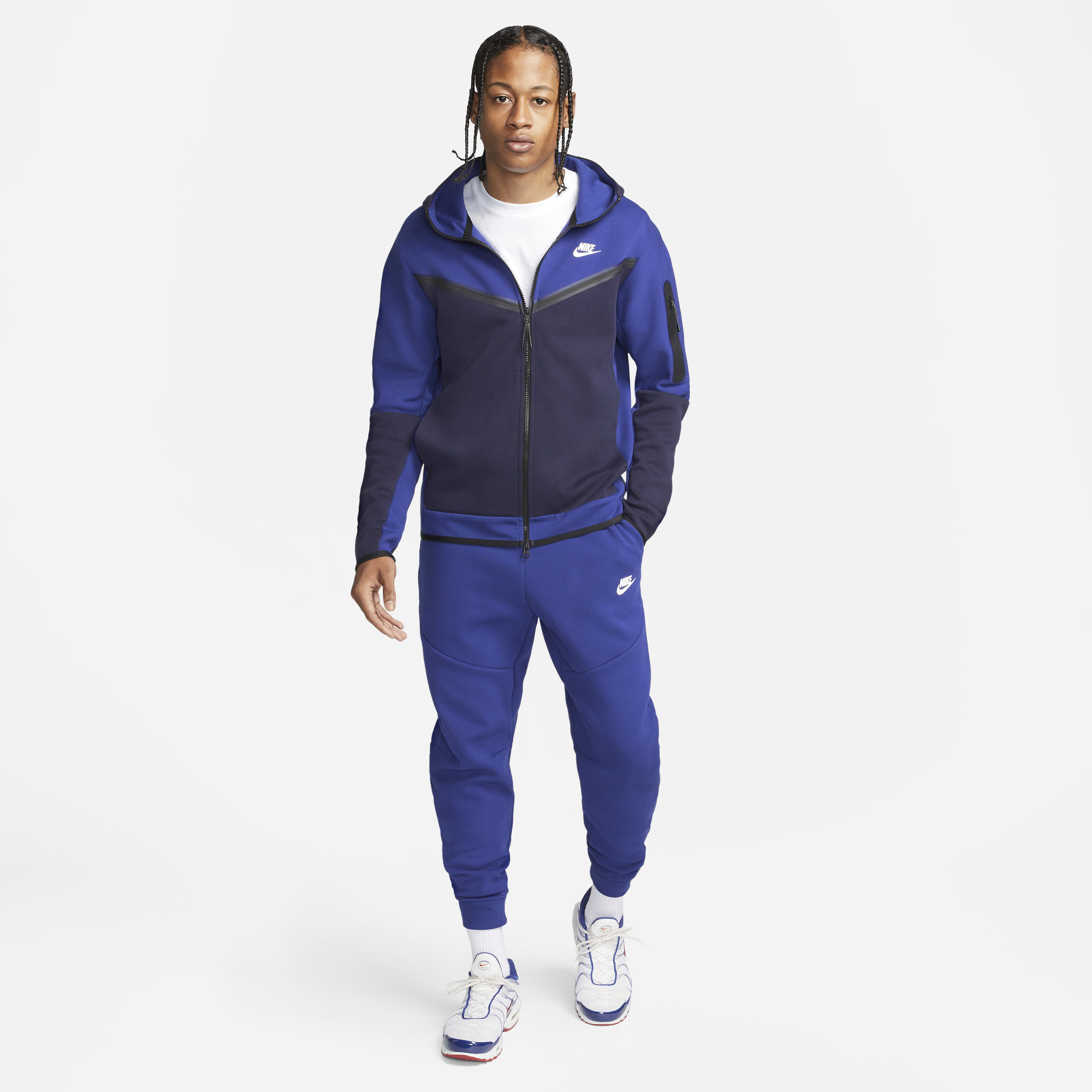 Buy Nike Sportswear Tech Fleece Men s Full Zip Hoodie Deep Royal Blue Blackened Blue White Nike Saudi Official