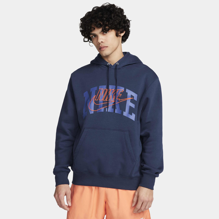 Buy Nike Club Fleece Men's Pullover Hoodie Midnight Navy/Safety
