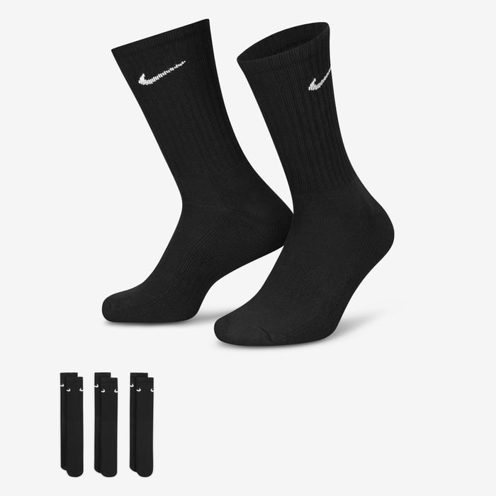 Buy Nike Cushioned Training Crew Socks (3 Pairs) Black/White