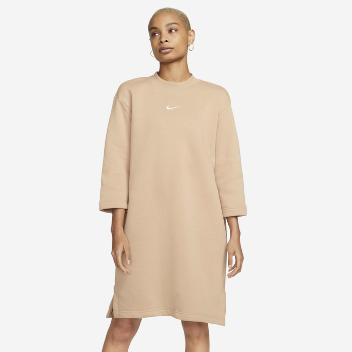 nike dress beige Nike Sportswear Essential Tight Midi Dress Women S Beige DV7878-104 NWT
