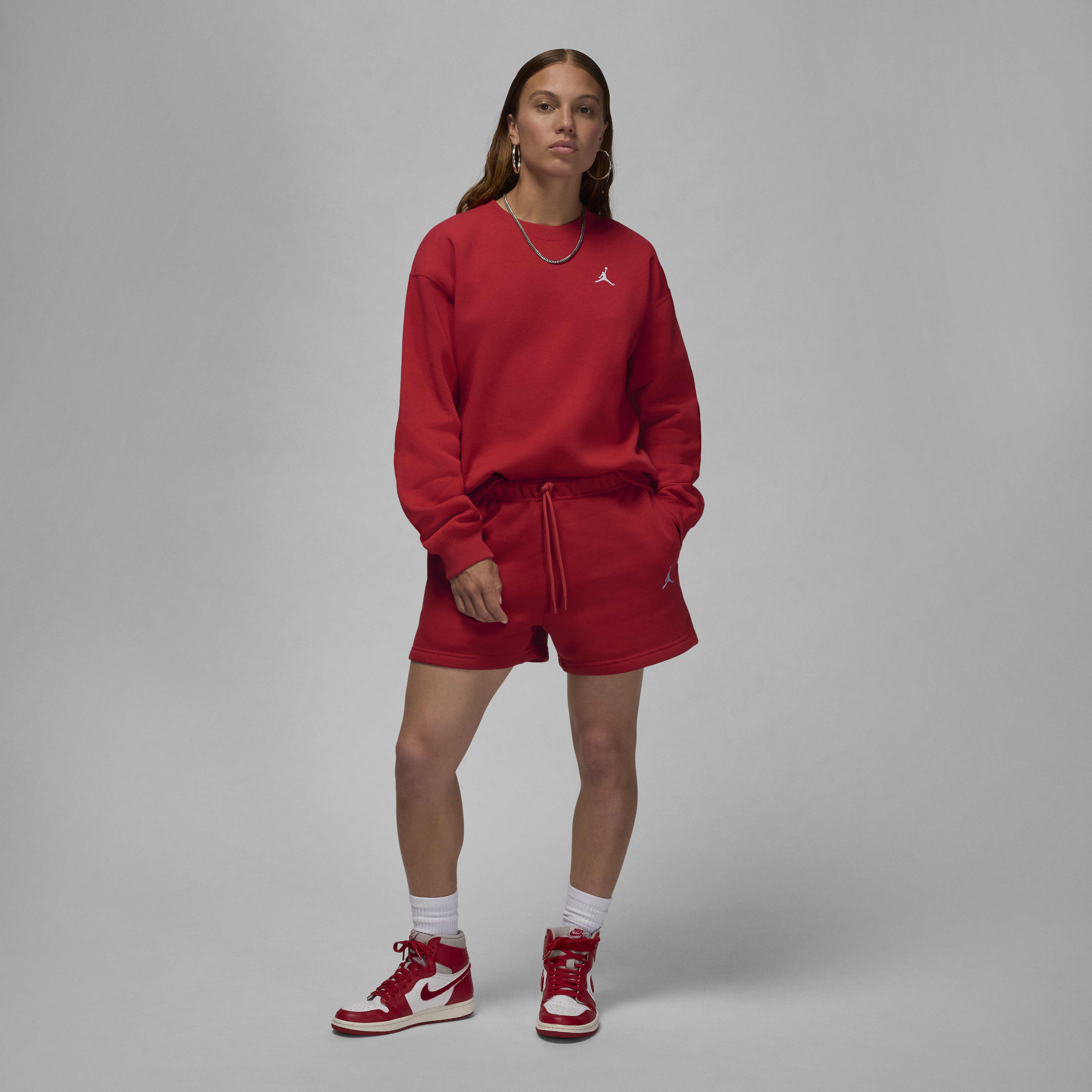 Buy Jordan Brooklyn Fleece Women's Shorts - Gym Red/White