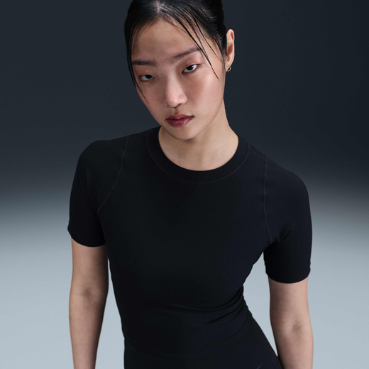 T-Shirts & Tops-Nike, Nike Zenvy Rib, Women's Dri-FIT Short-Sleeve Top