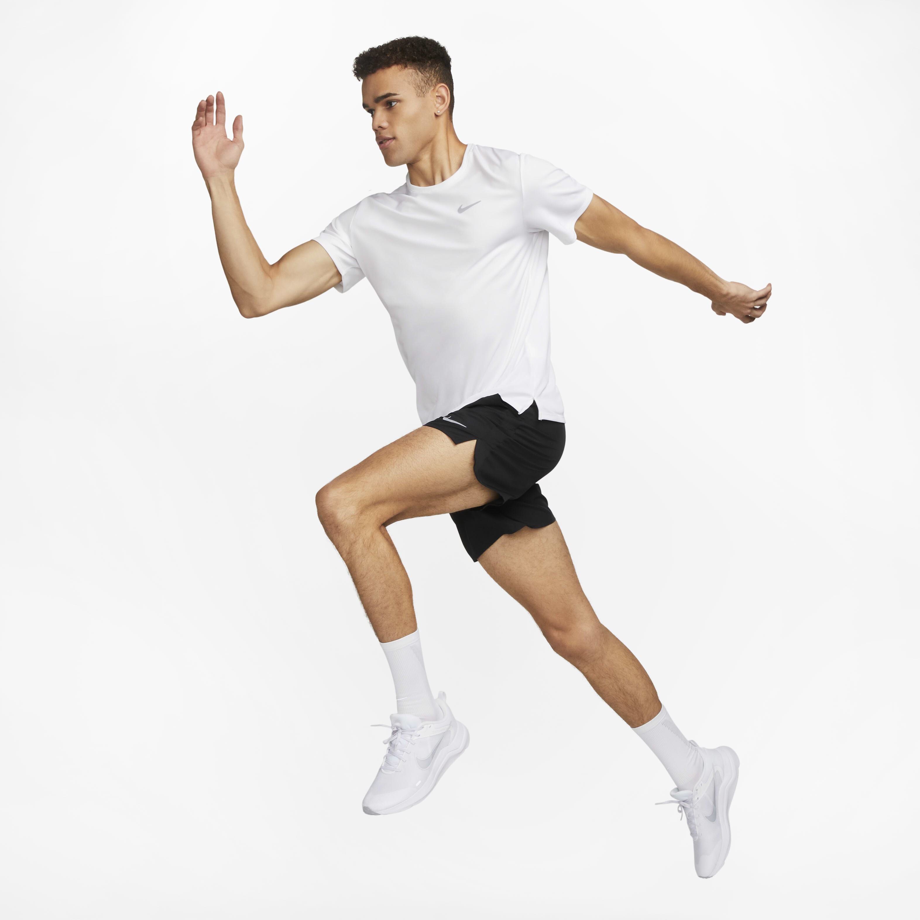 ★Nike★ Dry Fit UV Miler Short Sleeve Running Top M White D Buy Nike Miler Men's Dri-FIT UV Short-Sleeve Running Top
