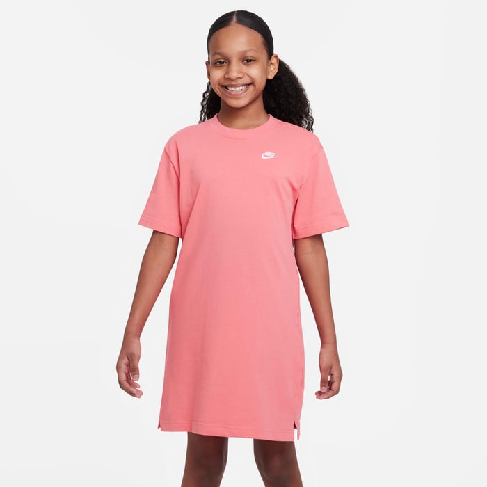 Buy Nike Sportswear Older Kids' (Girls') T-Shirt Dress Sea Coral
