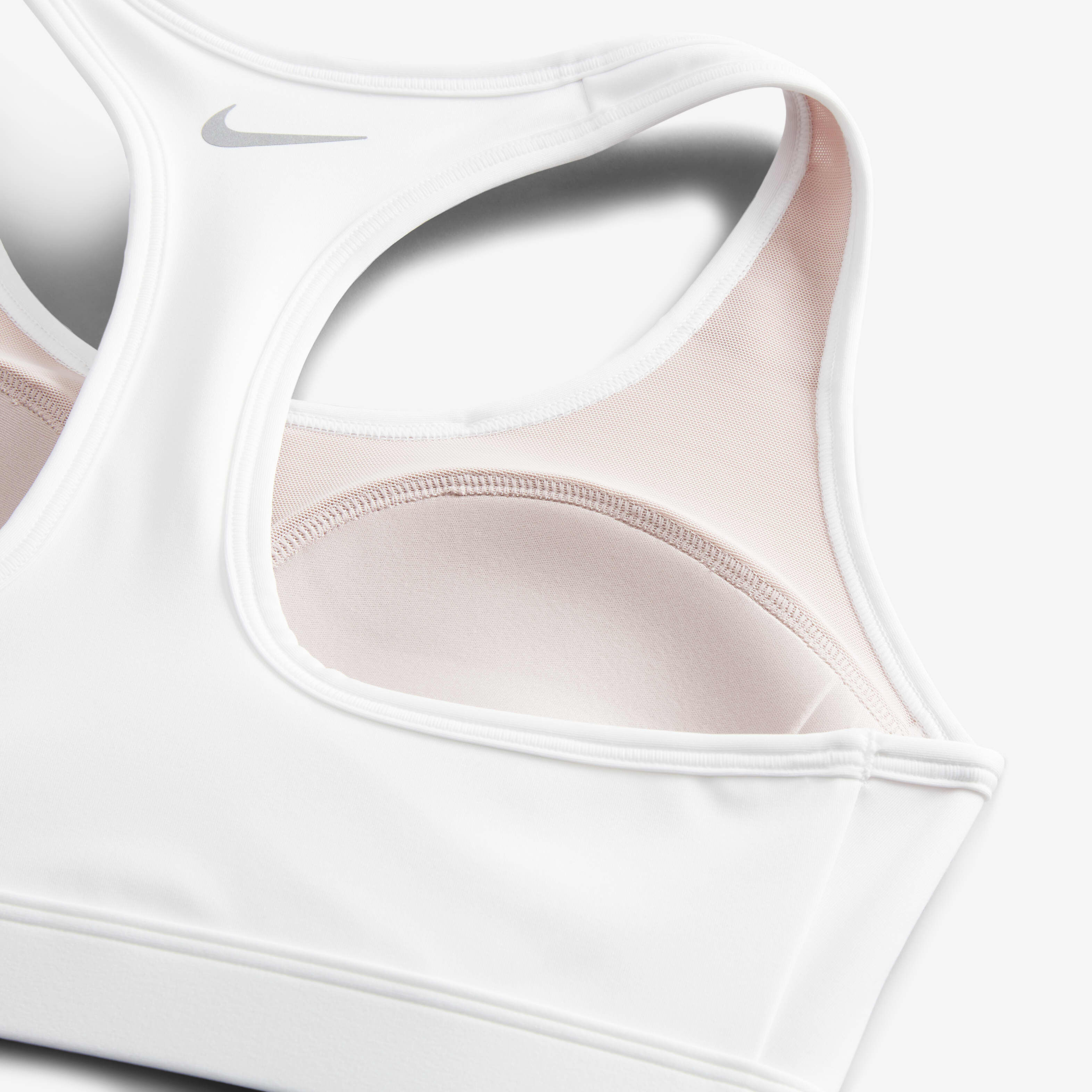 Buy Nike Swoosh Medium Support Women s Padded Graphic Sports Bra White White Black Nike Saudi Official