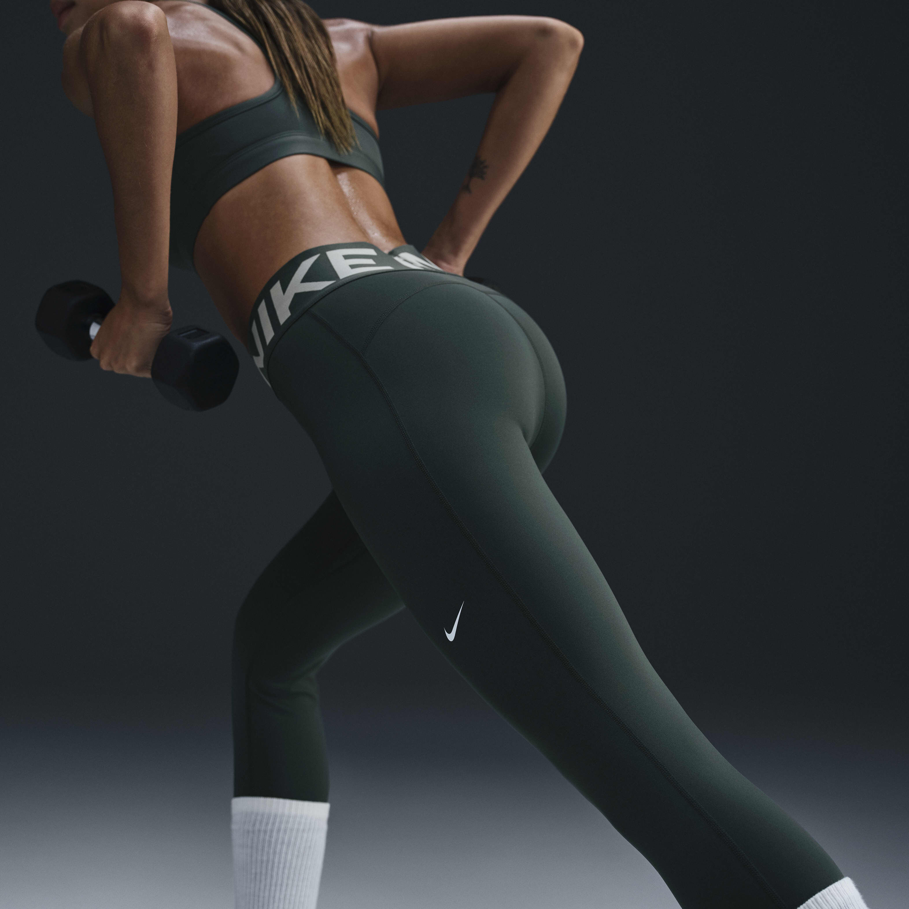 Nike pro intertwist leggings green discount