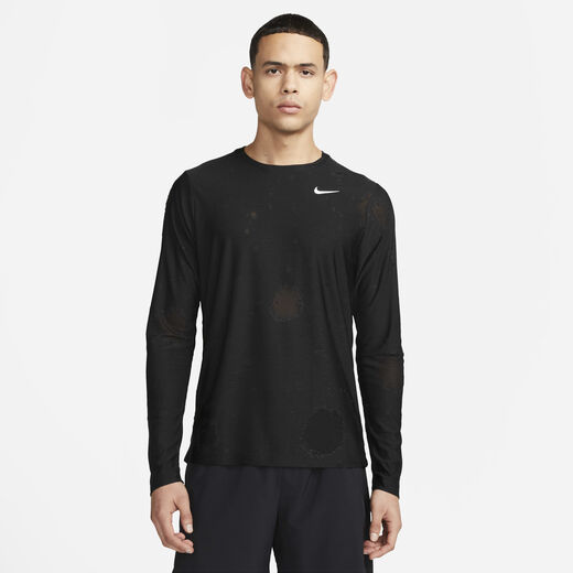 Nike Men - T-Shirts & Tops-Nike, Nike Dri-FIT, Men's Long-sleeve All-over Print Fitness Top