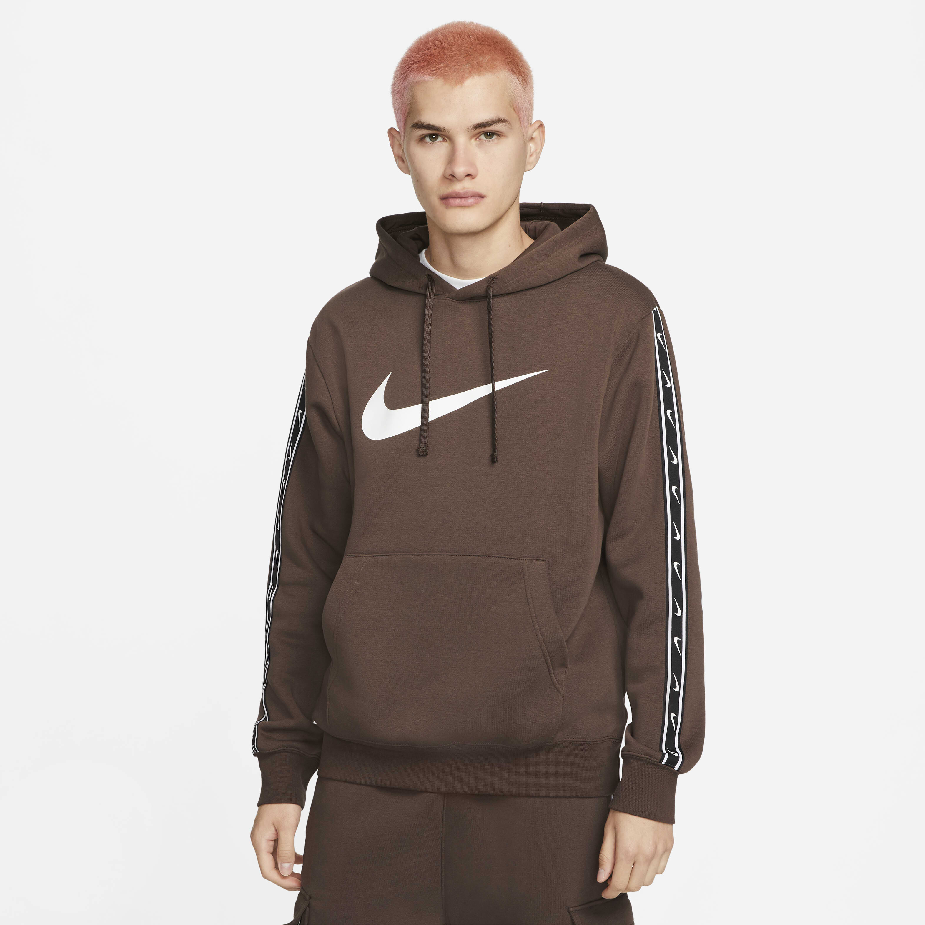 Buy Nike Sportswear Repeat Men s Pullover Fleece Hoodie Baroque Brown White Nike Saudi Official