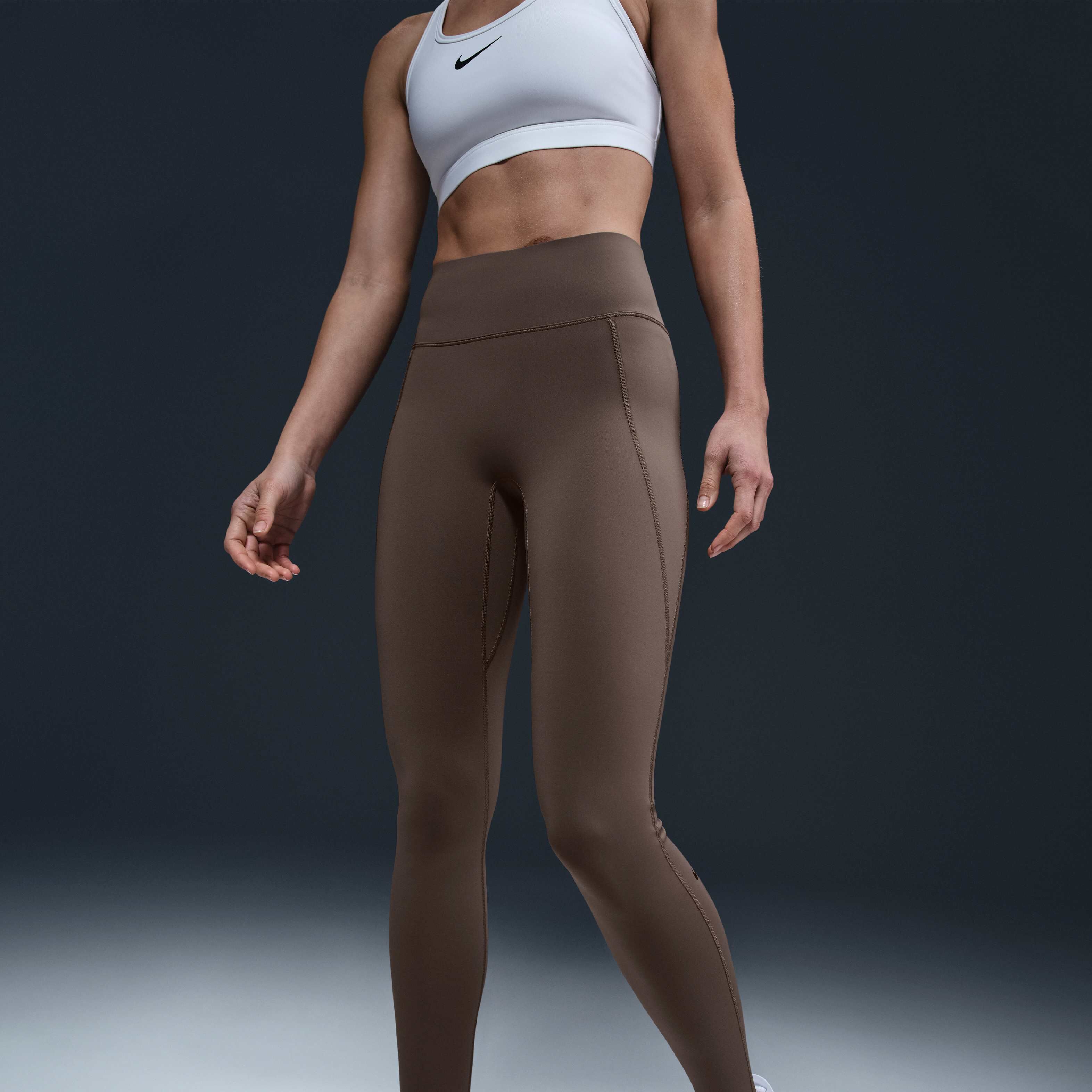ボトムスその他 Nike SS25 LEGGINGS HIGH WAIST (FN3226 233) Nike | One High Waisted Leggings - Mink Brown/Black | The