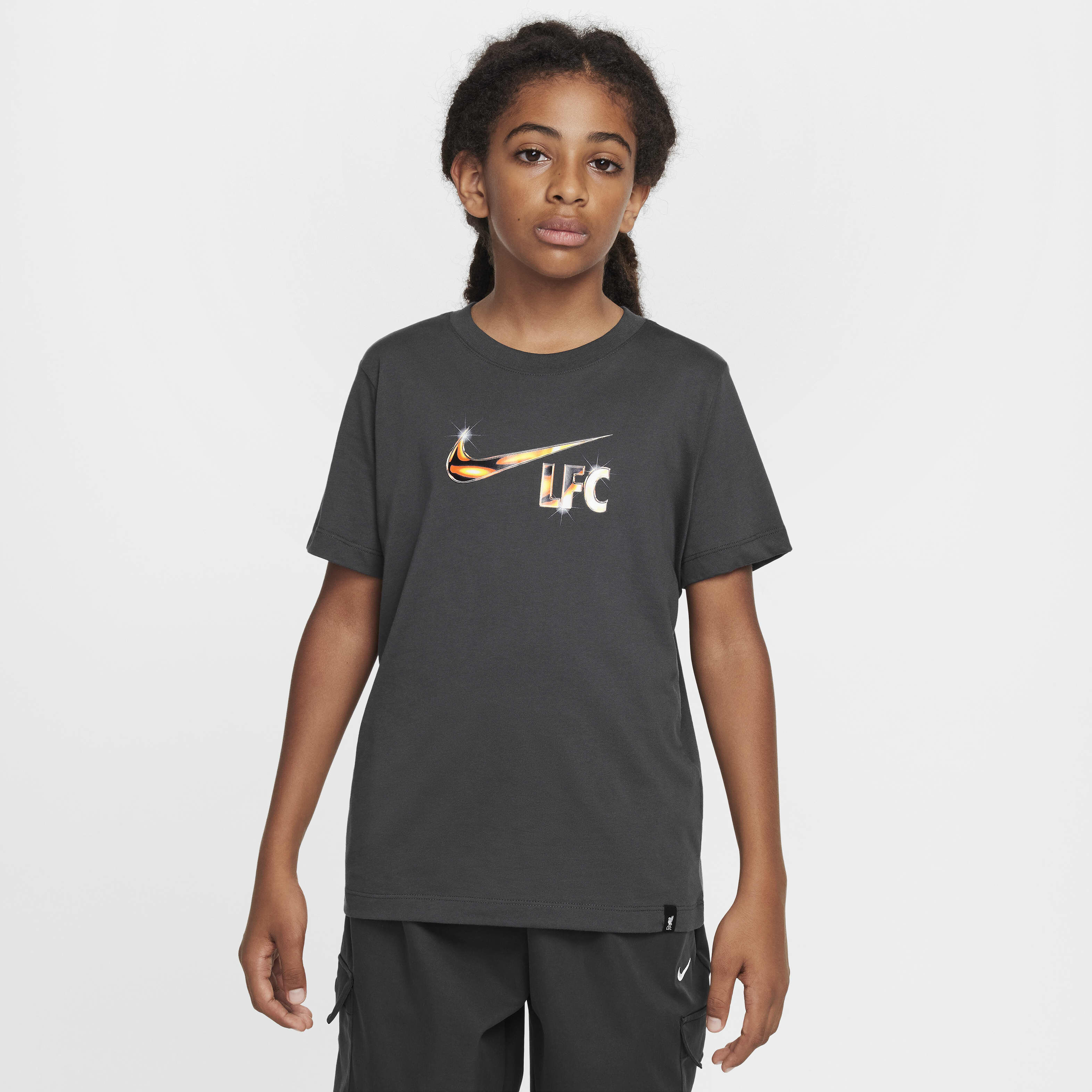 Buy Liverpool F.C. Swoosh Older Kids Nike Football T Shirt Dark Smoke Grey Nike Saudi Official