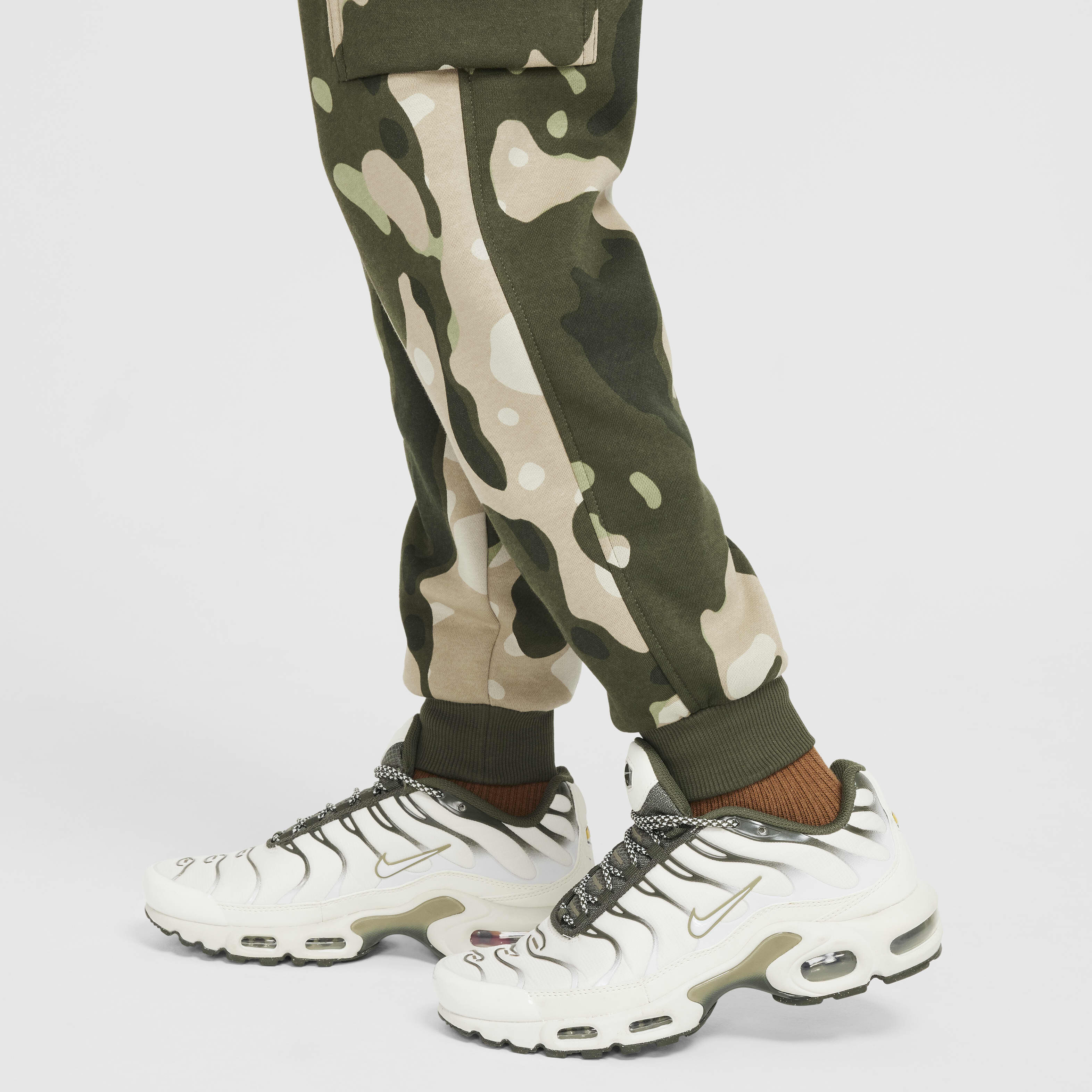 Buy Nike Sportswear Club Fleece Older Kids Camo Cargo Trousers Cargo Khaki White Nike Saudi Official