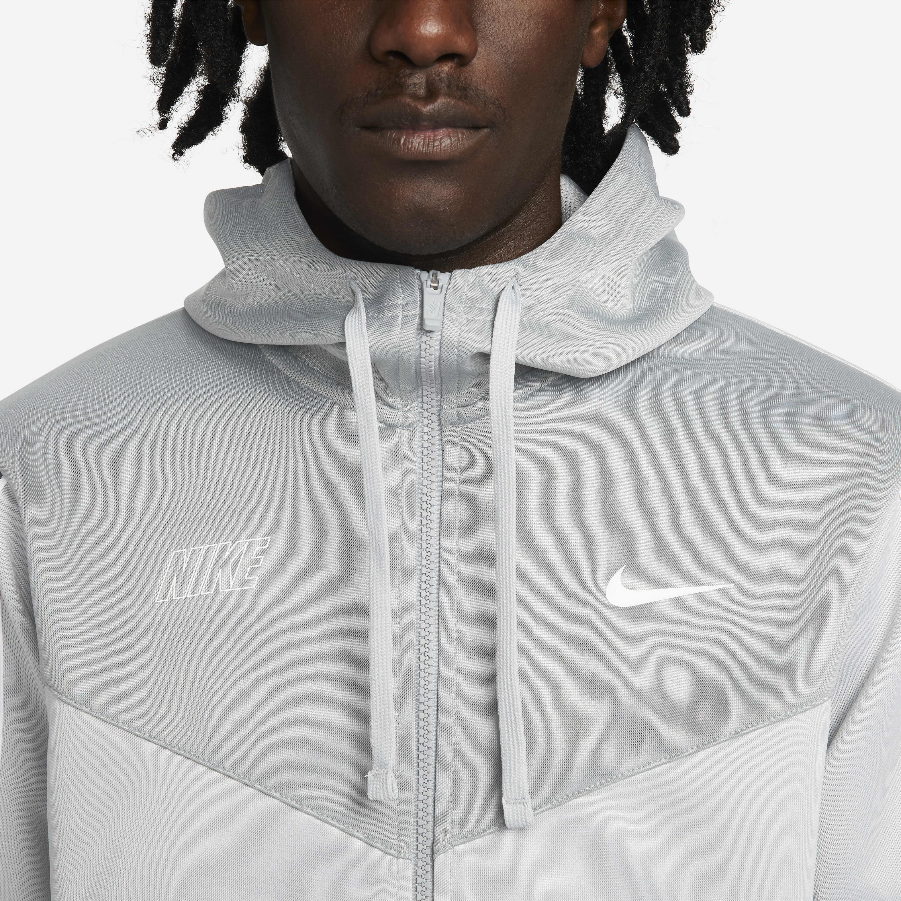Buy Nike Sportswear Repeat Men s Full Zip Hoodie Light Smoke Grey Particle Grey White Nike Saudi Official