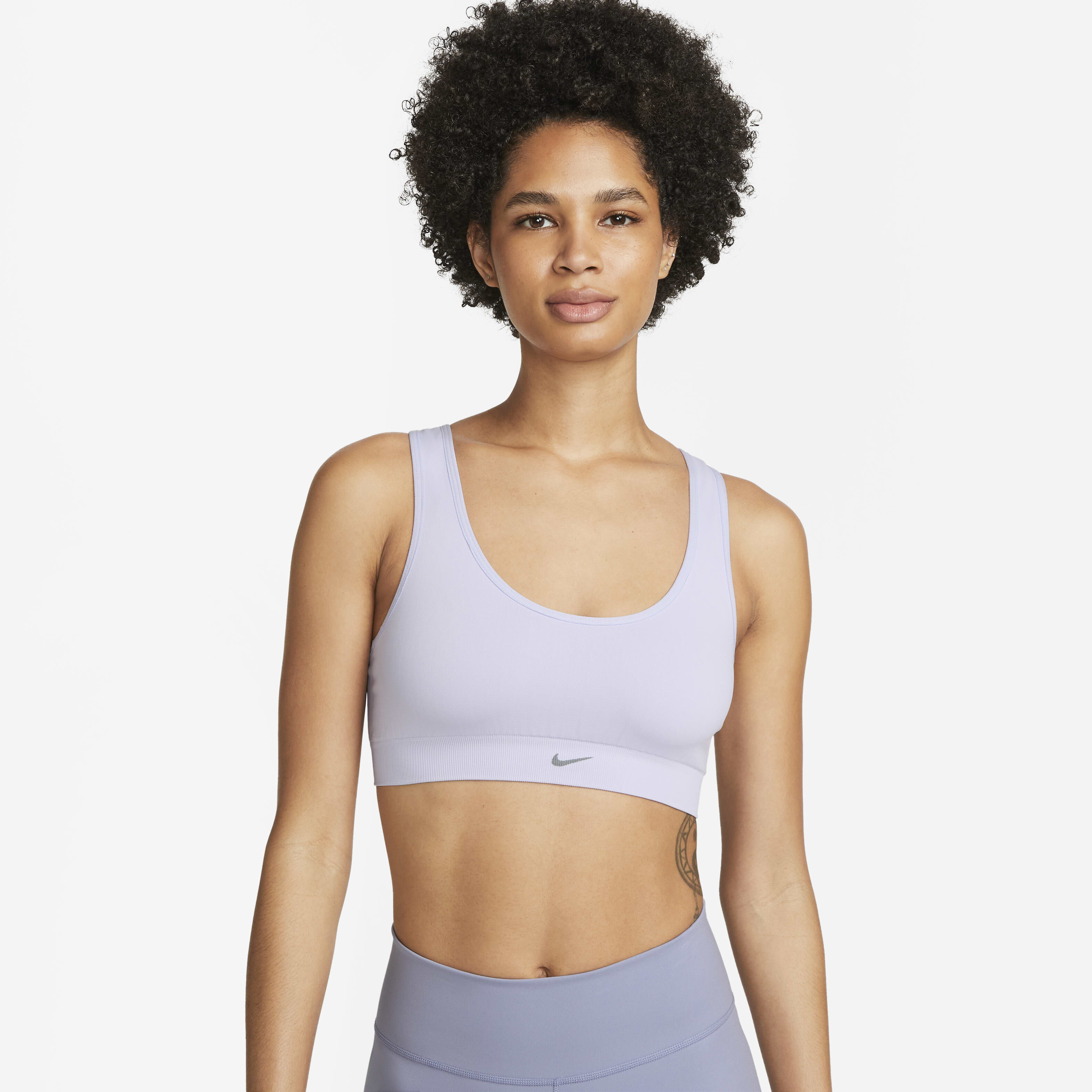 Buy Nike Alate Seamless Women s Light support Non padded Sports Bra Oxygen Purple Gridiron Nike Saudi Official