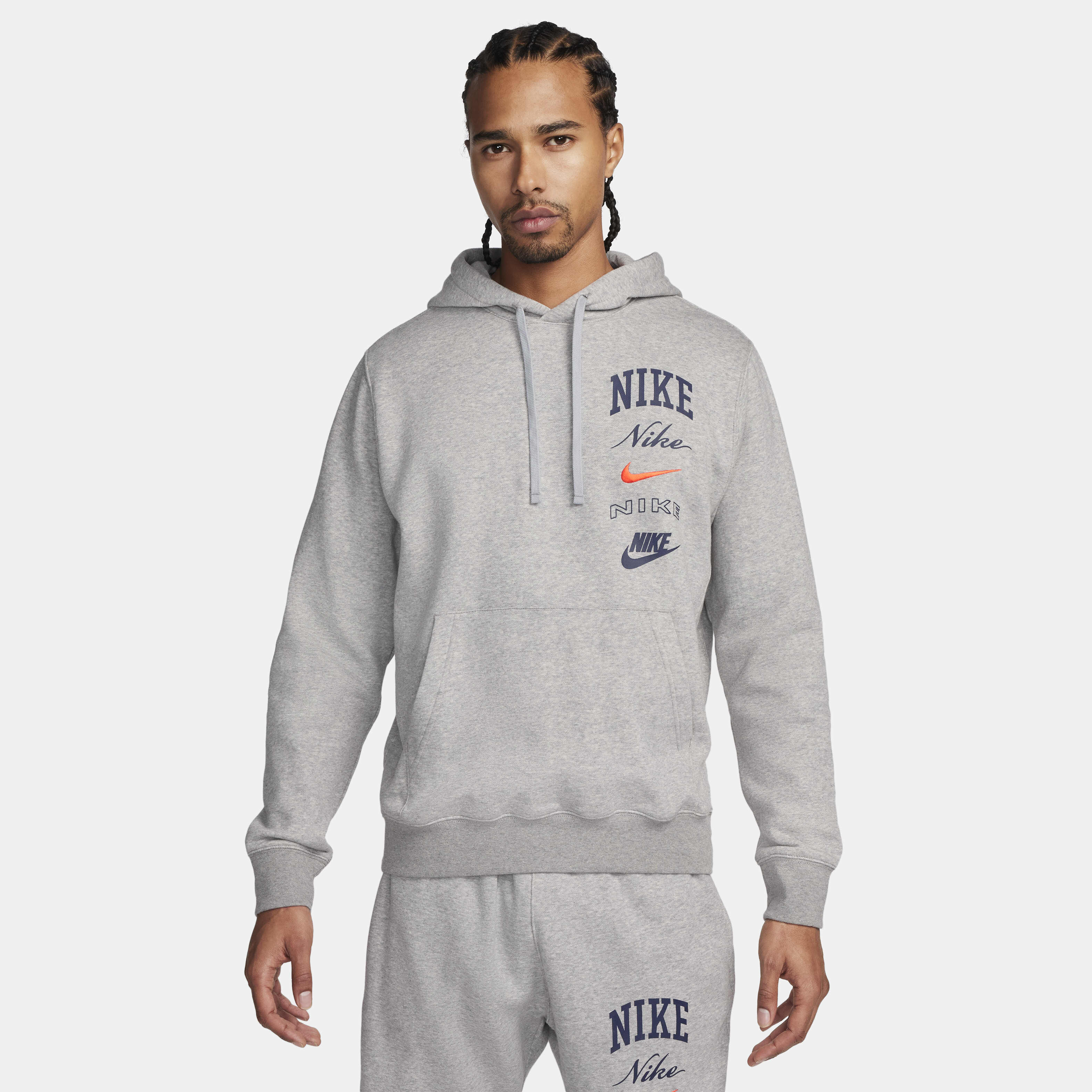 Nike mens team club fleece pullover hooded sweatshirt clearance
