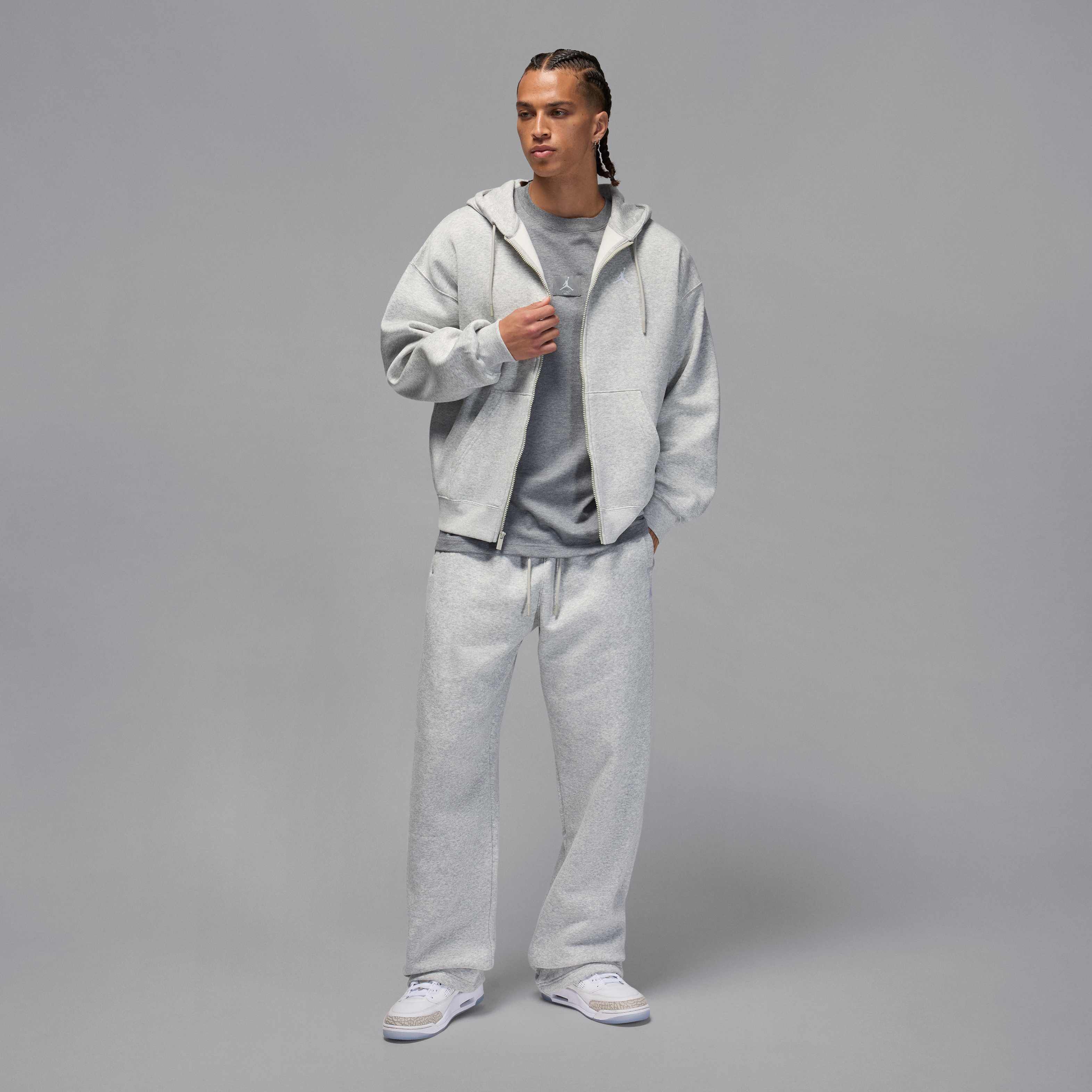 Buy Jordan Brooklyn Fleece Men's Oversized Full-Zip Hoodie - Grey