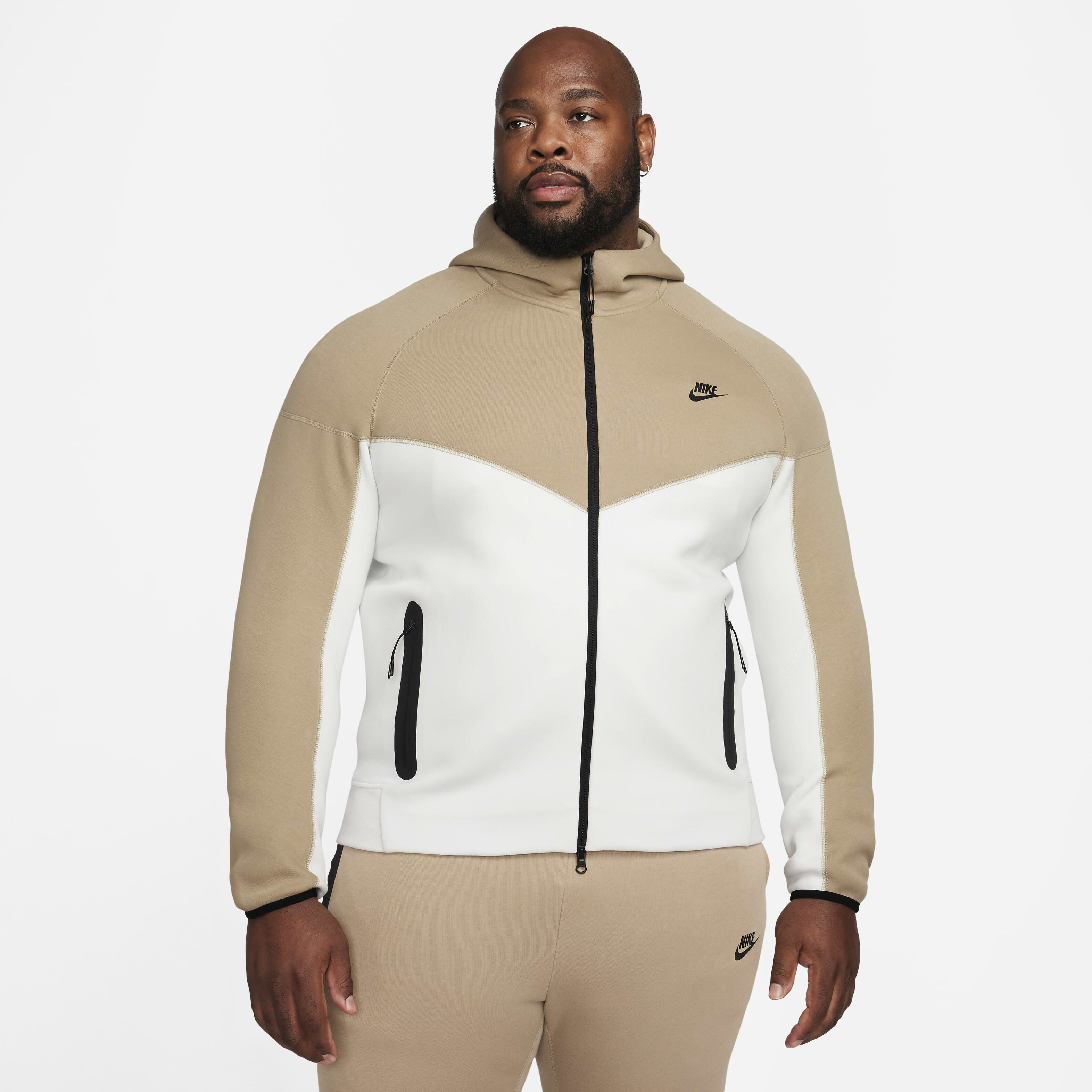 Nike sportswear tech fleece beige cheap