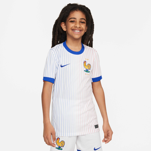 Kits & Jerseys-Nike, FFF (Men's Team) 2024/25 Stadium Away, Older Kids' Nike Dri-FIT Football Replica Shirt