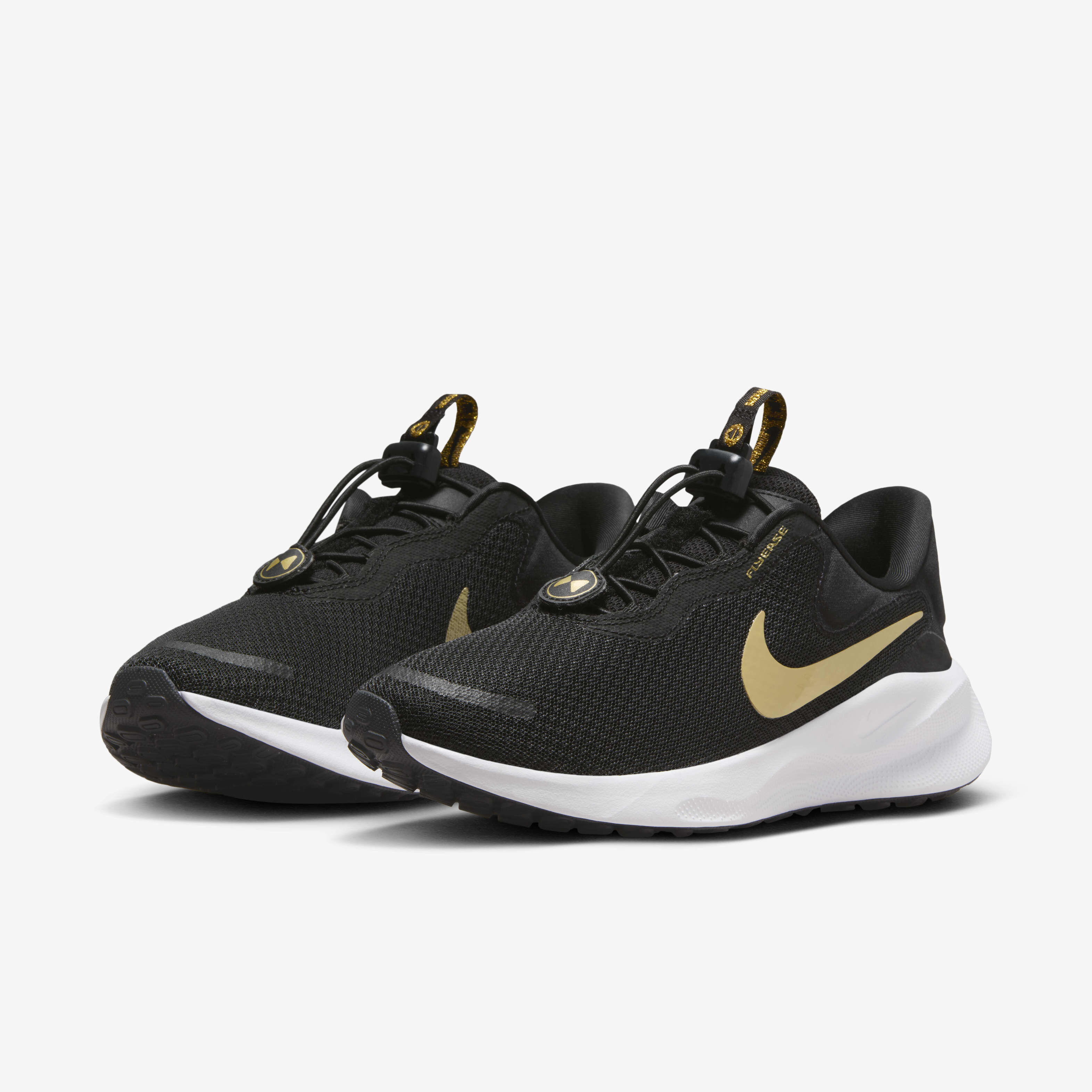 Nike revolution 3 womens black gold deals