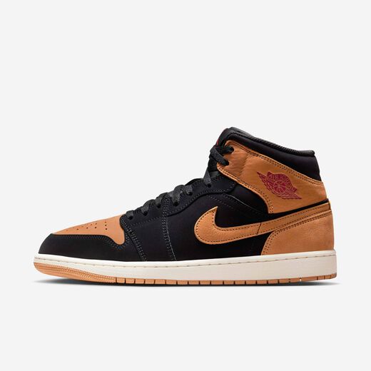 Men's Jordan Shoes-JRDN, Air Jordan 1 Mid SE 'Black/Flax', Men's Shoes