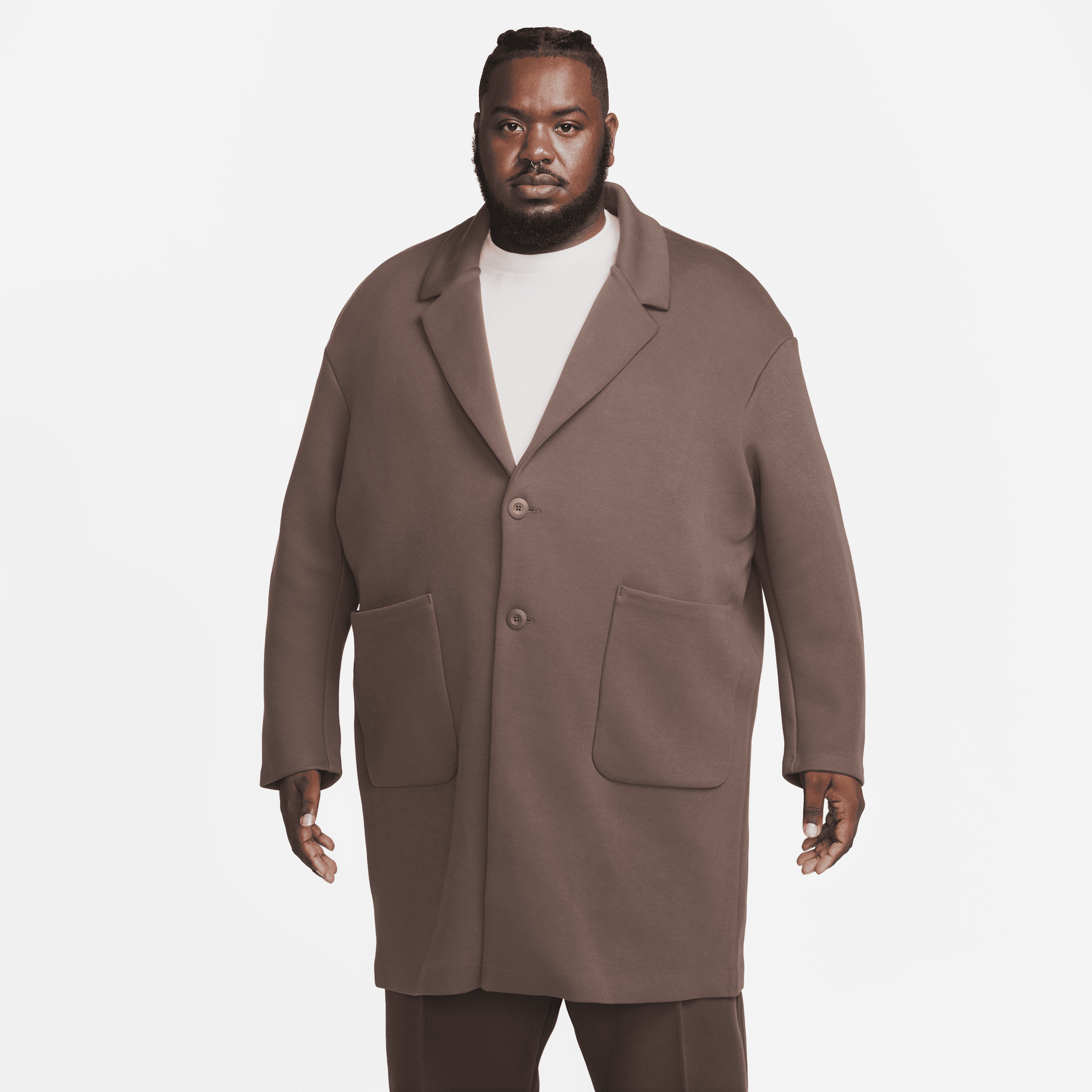 Mens fleece shop trench coat