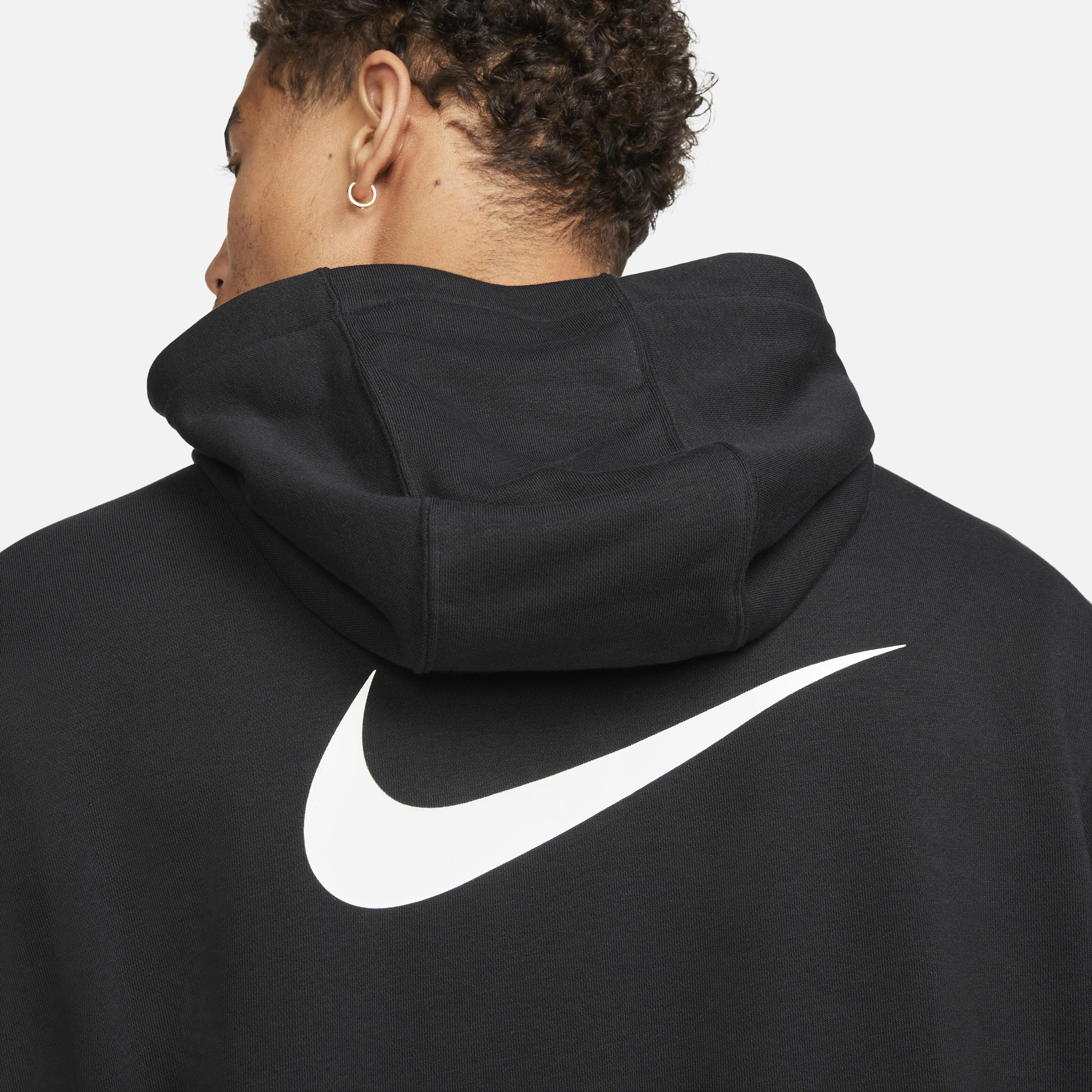 Buy Nike Club Fleece Men s Sweatshirt Football Hoodie Black White Nike Saudi Official