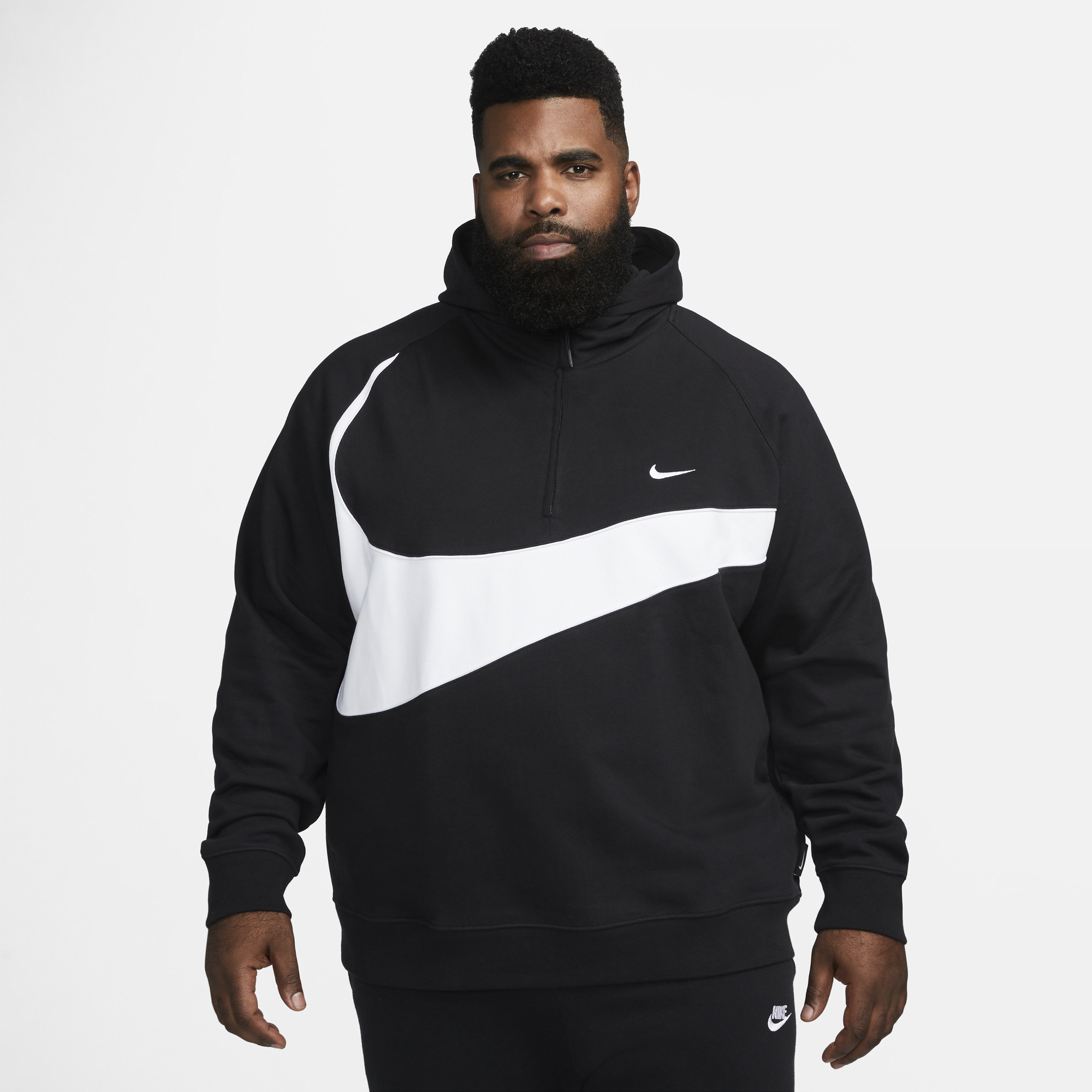 Nike swoosh jacket half on sale zip