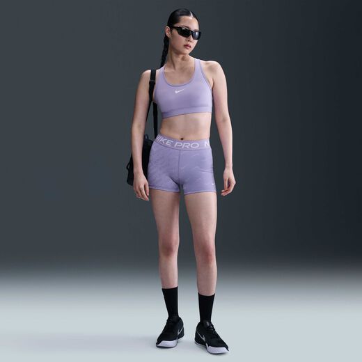 تخفيضات شورتات نسائية-نايكي, نايكي برو, شورت بايكر بطبعة وخصر متوسط بمقاس 7.5 سم (تقريبًا) للنساء