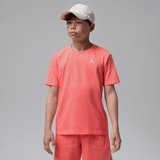 Jordan Tops & T-Shirts-JRDN, Jordan, Big Kids' Air Embroidered Acid Wash T-Shirt