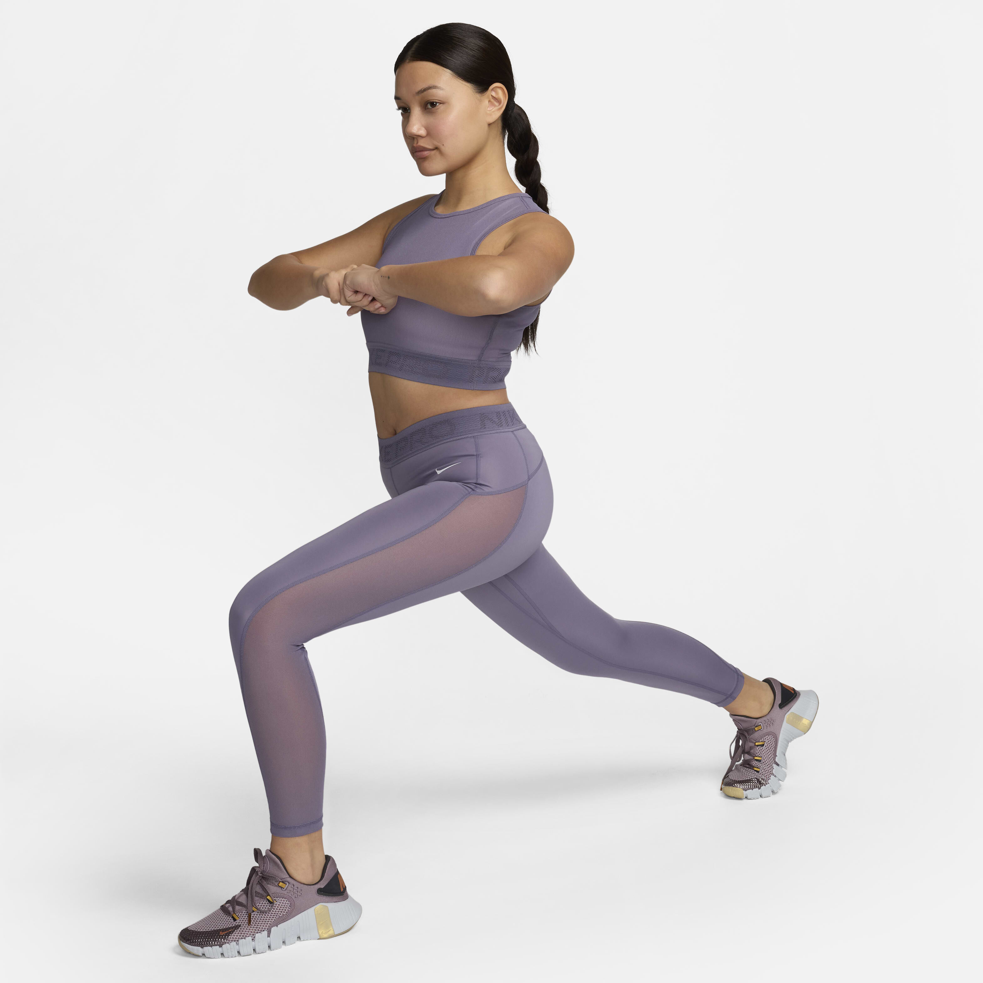 Buy Nike Pro Women s Mid Rise 7 8 Mesh Panelled Leggings Nike Saudi Official