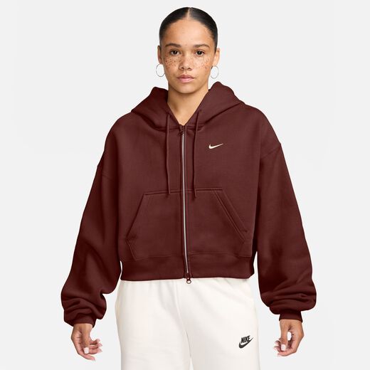 New In Women's Hoodies-Nike, Nike Studio Fleece Medium Weight, Women's Oversized Full-Zip Cropped Hoodie