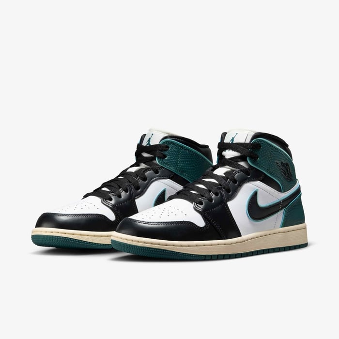 Tenis Air Jordan 1 Mid SE {9 - 42} Verde/ Negro /Blanco