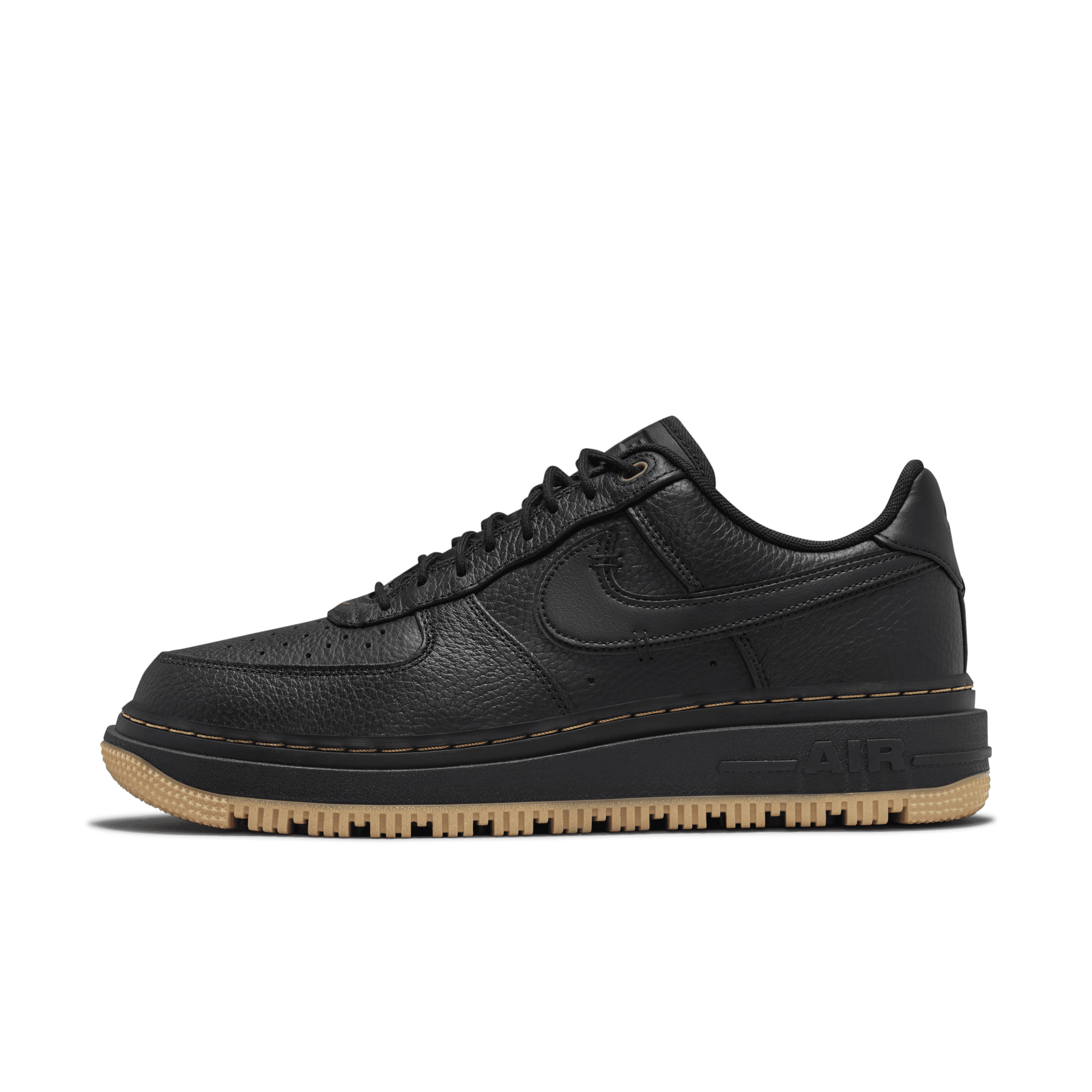 Black nike air best sale force gum sole