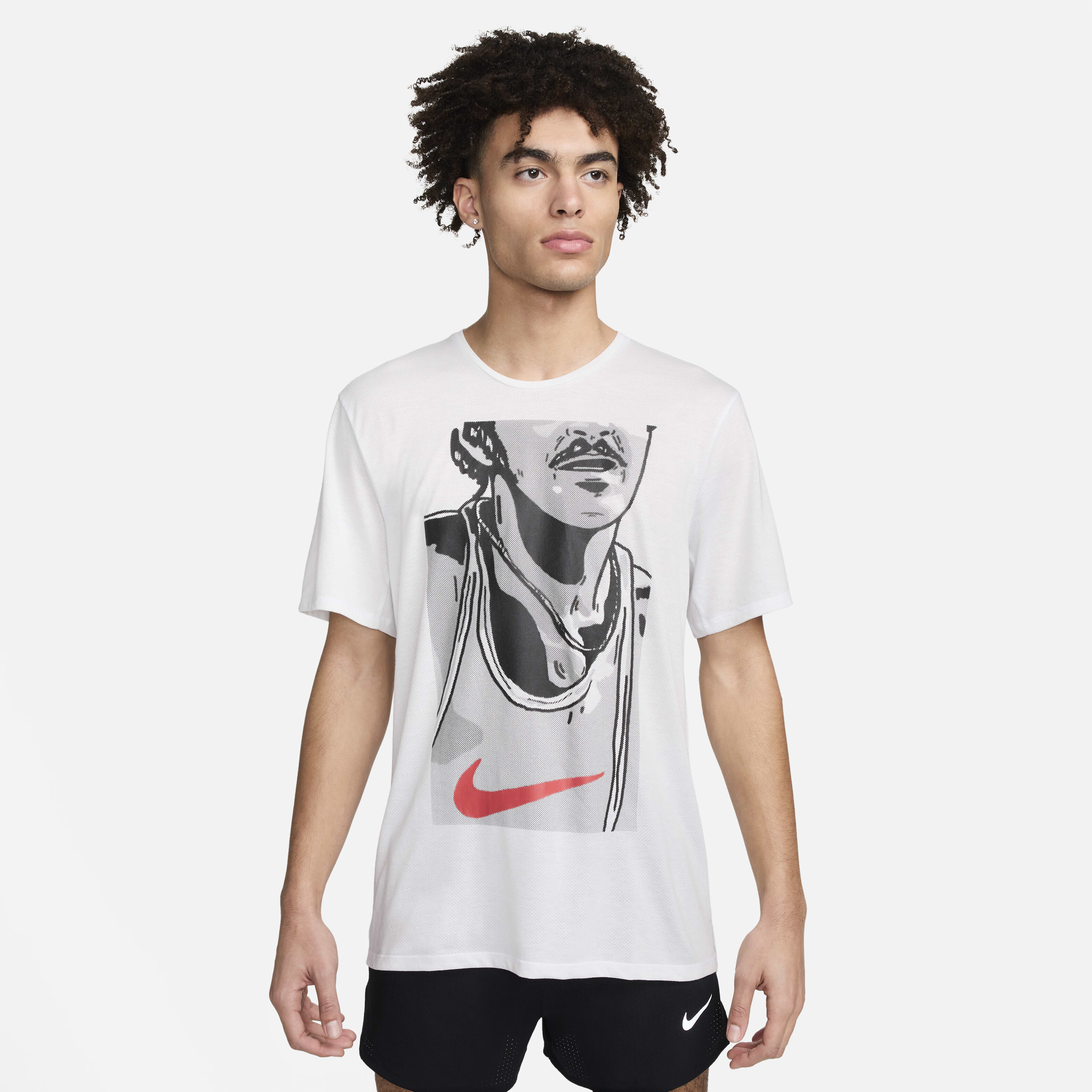 Buy Nike Rise 365 Run Energy Men s Short Sleeve Running Top Summit White Picante Red Nike Saudi Official