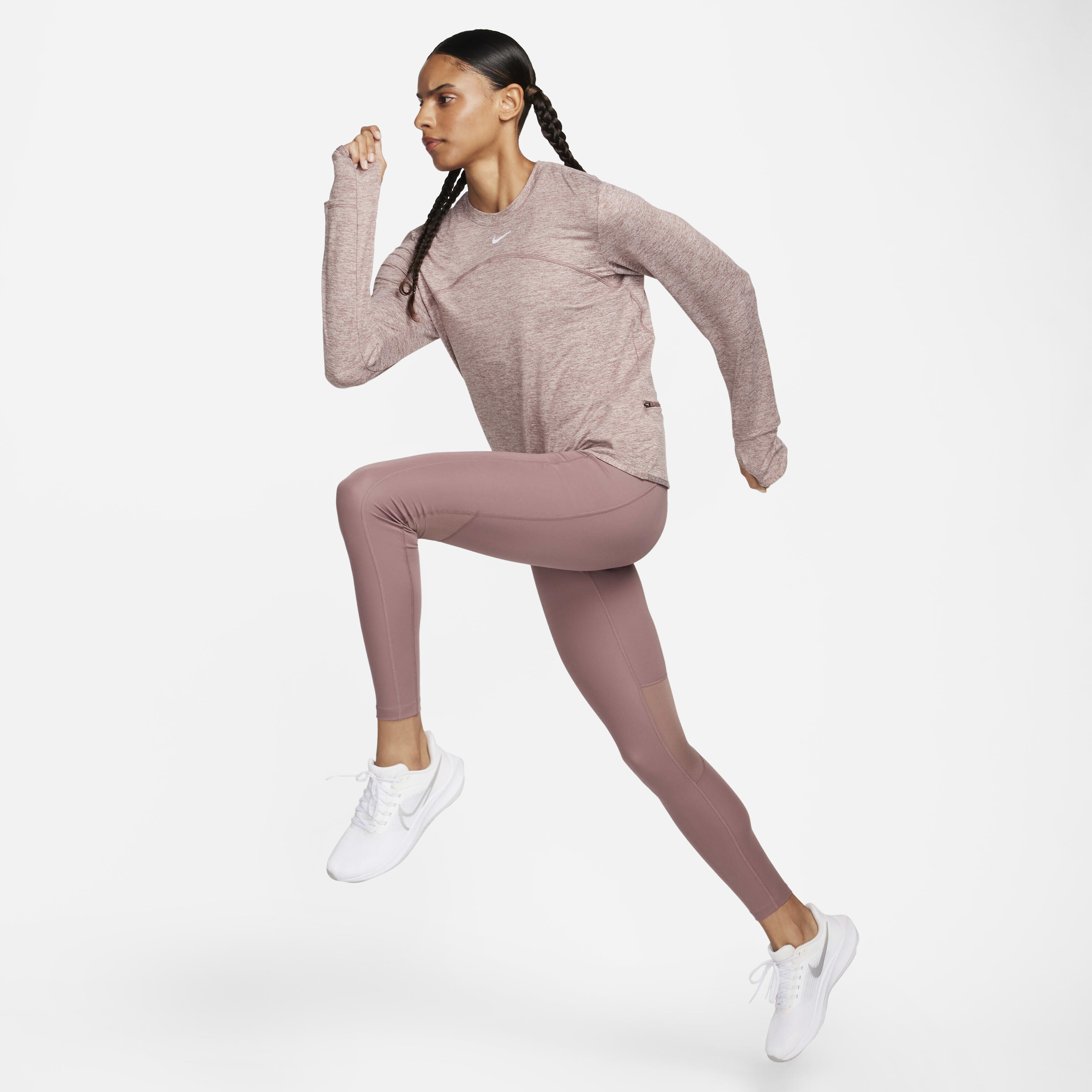 Buy Nike Epic Fast Women s Mid Rise Pocket Running Leggings Smokey Mauve Nike Saudi Official